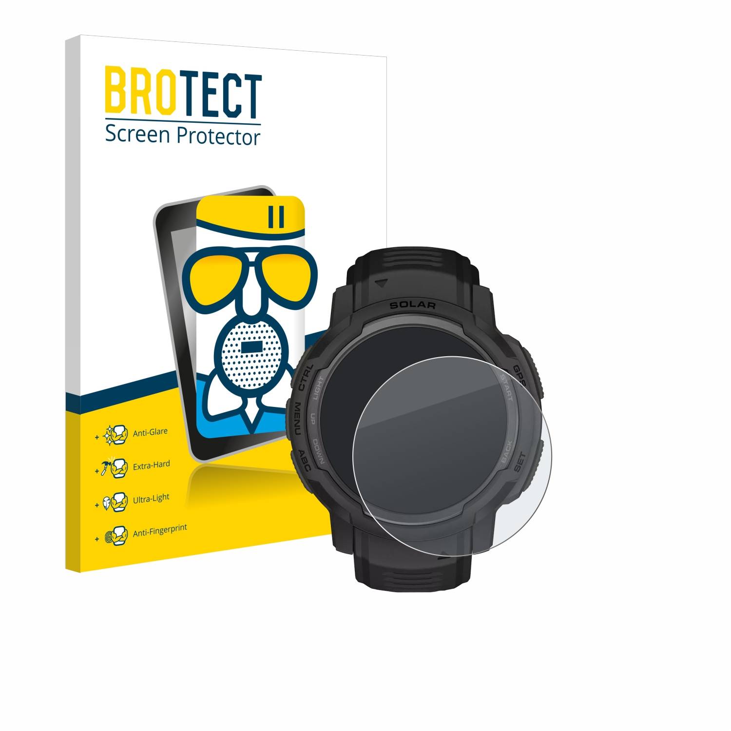 BROTECT AirGlass Matt Glas Panzer Folie für Garmin Instinct Crossover Solar