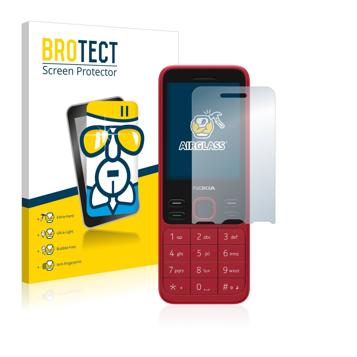 BROTECT AirGlass Glas Panzer-Folie für Nokia 150 2020 - Schutzglas