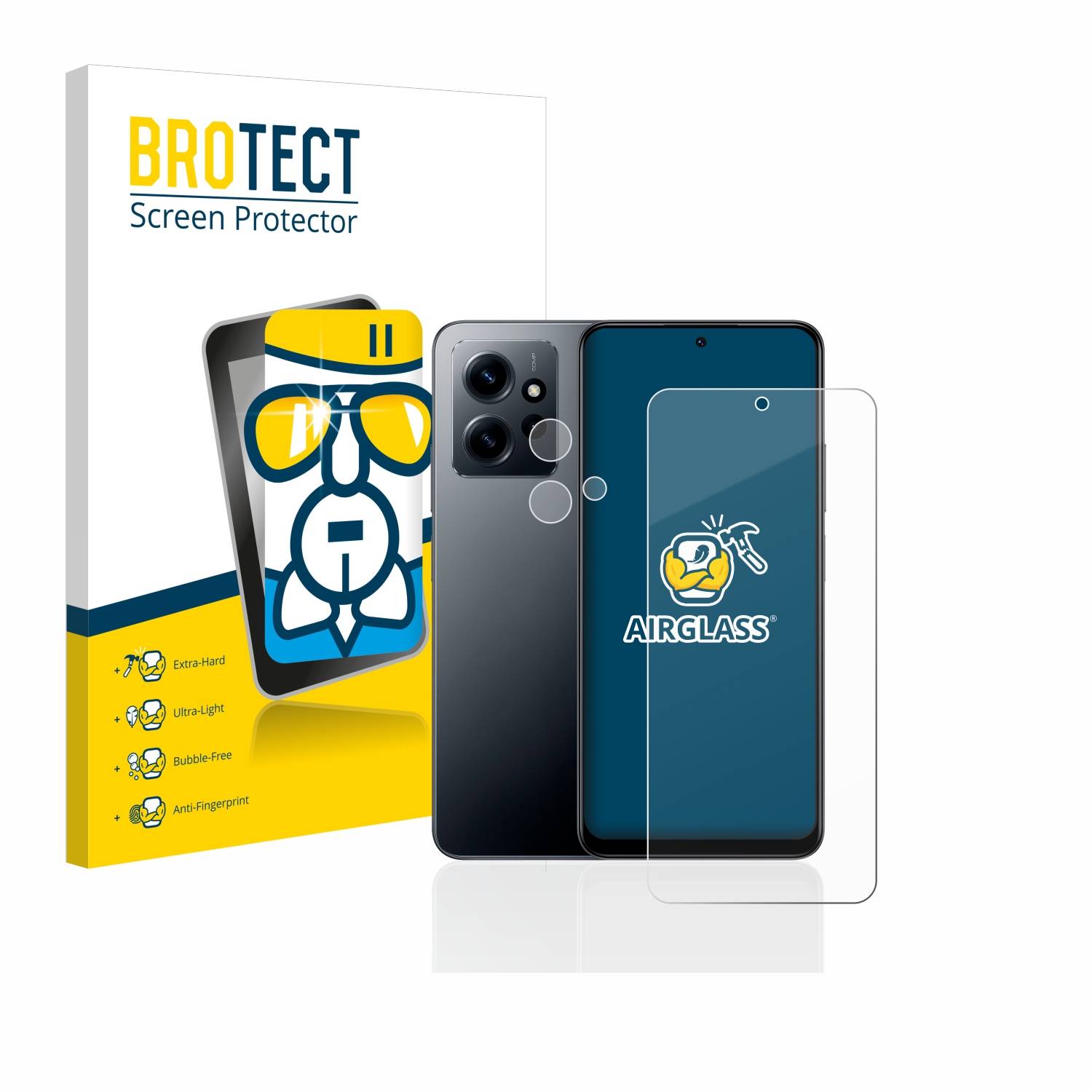 BROTECT AirGlass Schutzglasfolie für Xiaomi Redmi Note 12 4G (Display+Kamera)