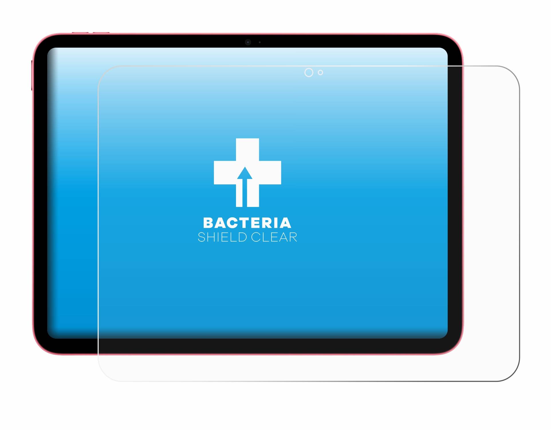upscreen Bacteria Shield Schutzfolie für Apple iPad 10.9 WiFi Cellular 2022 (10. Gen.) - Antibakteriell