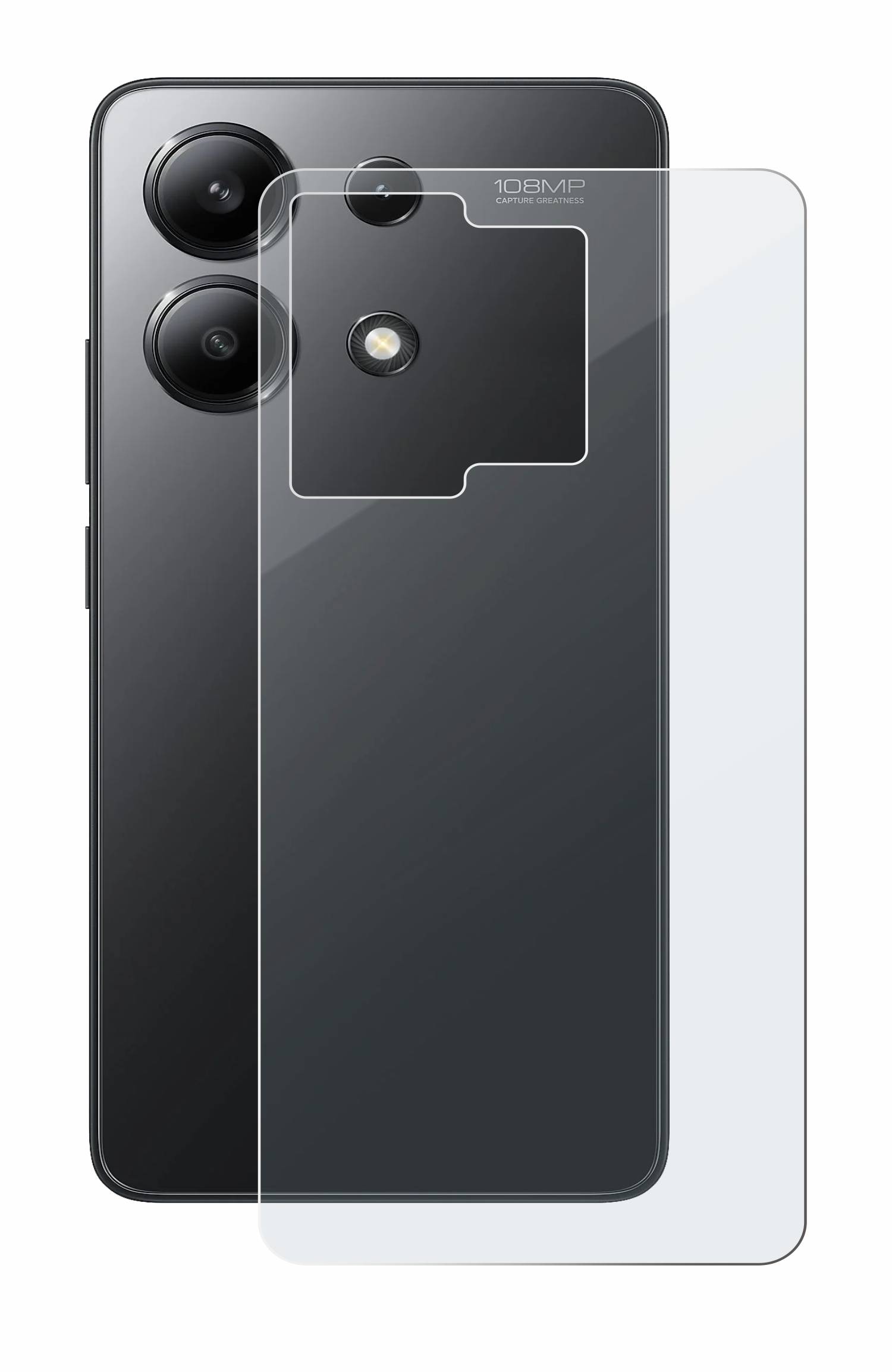 upscreen Hybrid Glas Matt Schutz-Folie für Xiaomi Redmi Note 13 5G (Rückseite)