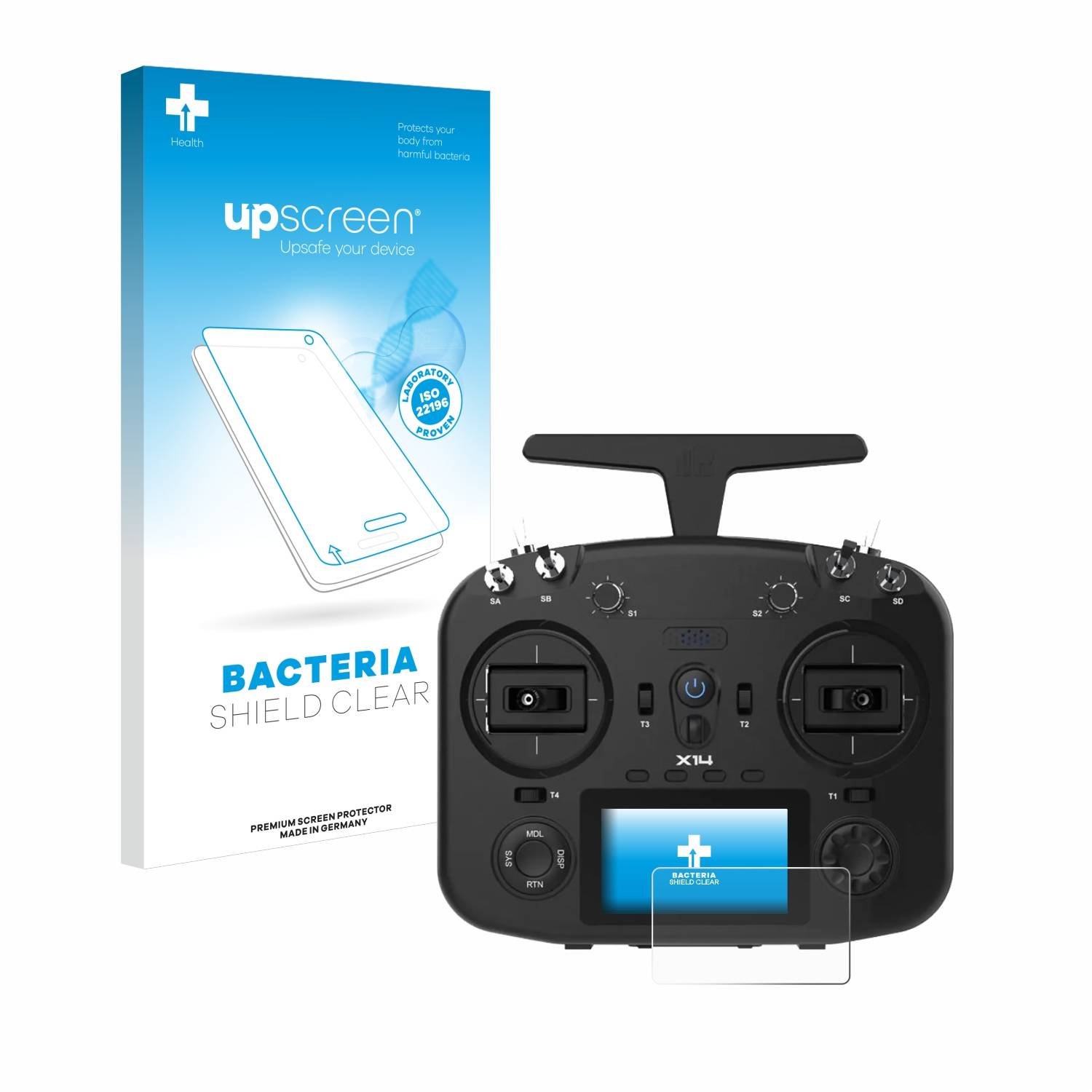 upscreen Bacteria Shield Schutzfolie für FrSky TWIN X14 - Antibakteriell