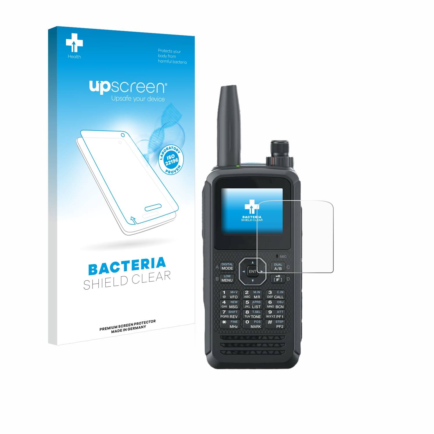 upscreen Bacteria Shield Schutzfolie für Kenwood TH-D75E D-Star - Antibakteriell