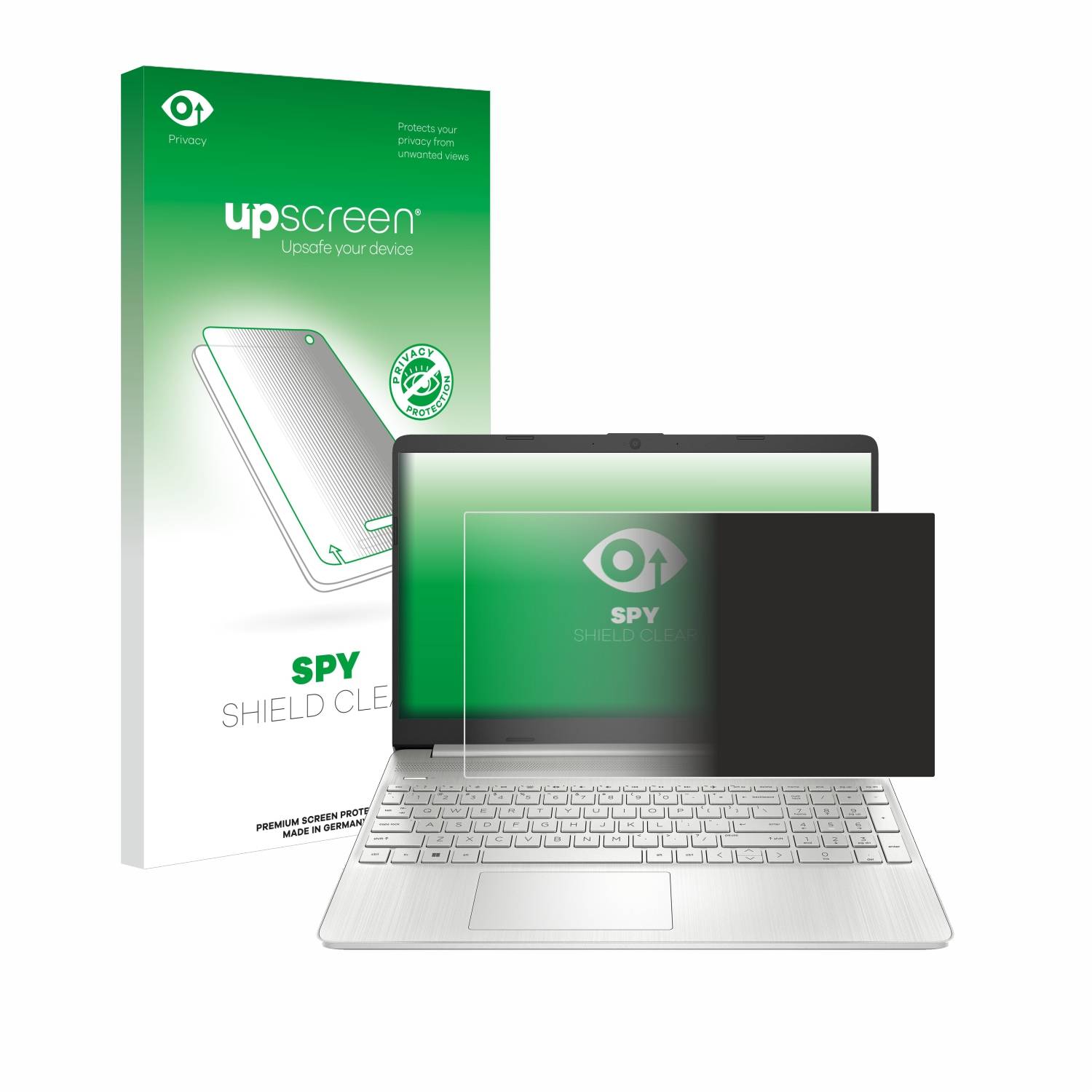 upscreen Blickschutzfolie für HP Laptop 15s-eq2677ng Anti-Spy Privacy Blaulichtschutz Sichtschutzfolie