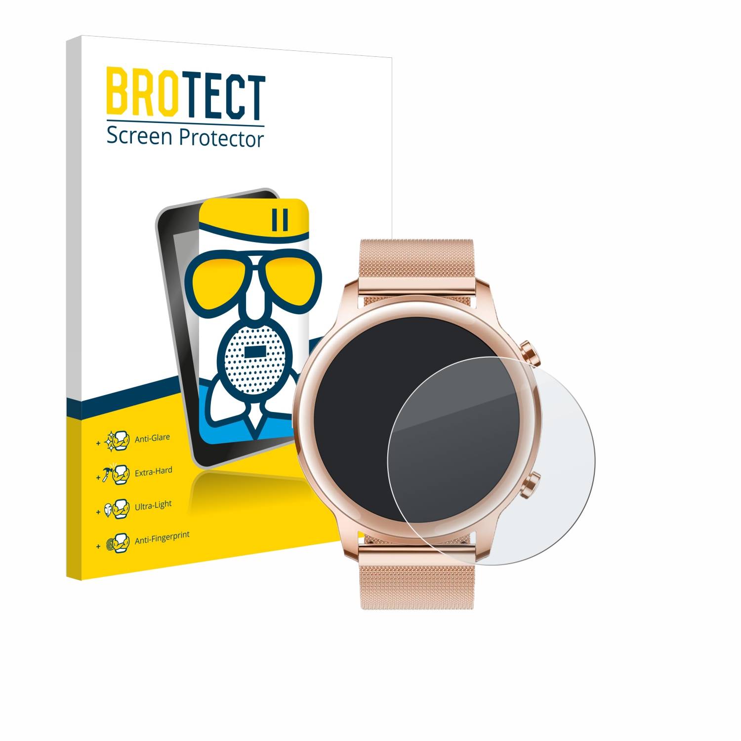BROTECT AirGlass Matt Glas Schutz Folie für Honor MagicWatch 2 (42 mm)