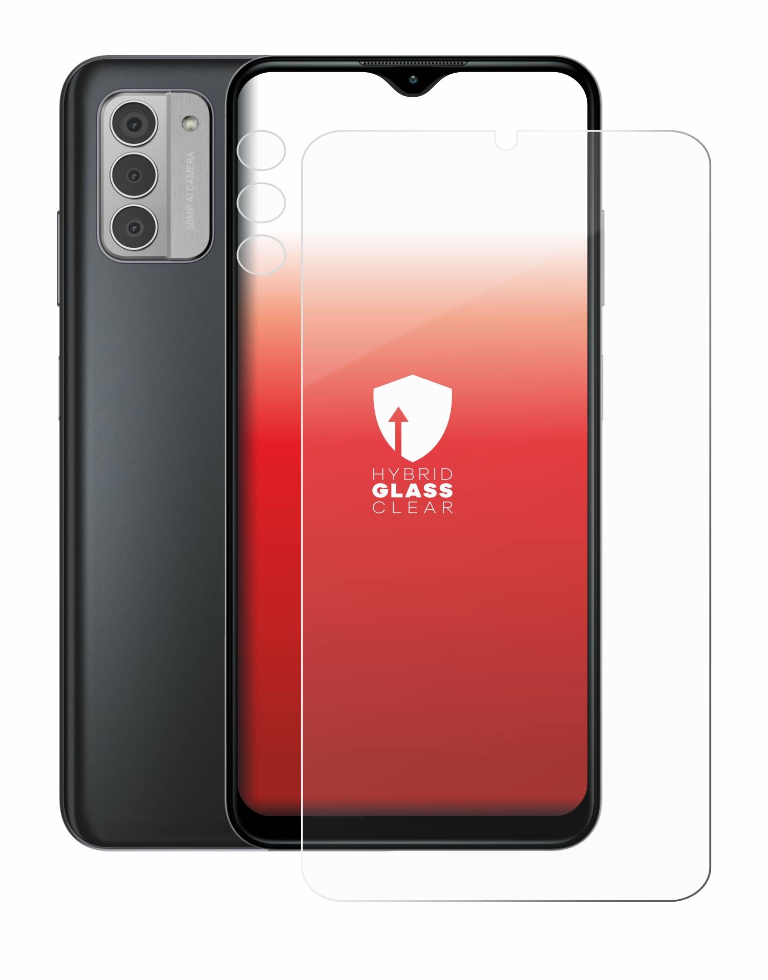 upscreen Hybrid Glas Schutz-Folie für Nokia G42 5G (Display+Kamera)