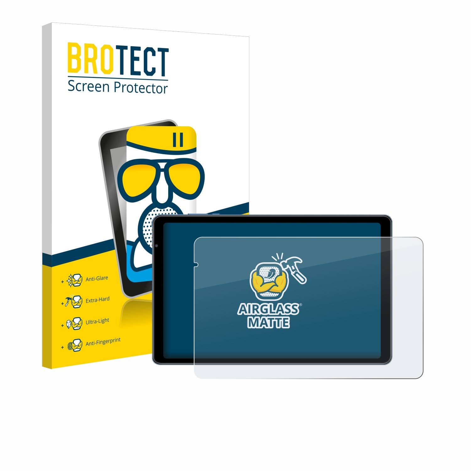 BROTECT AirGlass Flexible Schutz Glas Folie für Sebbe S22 10.1" Matt Entspiegelt