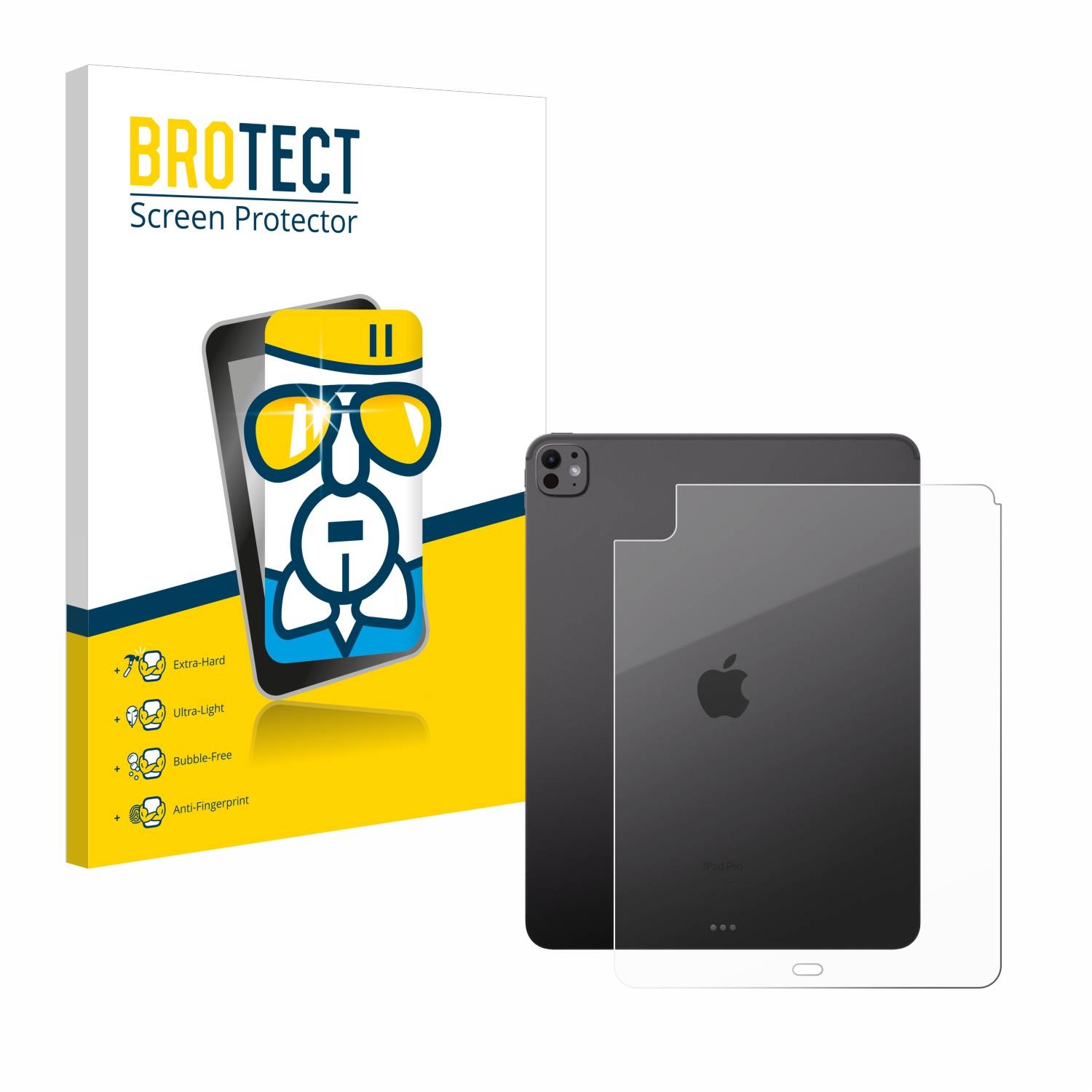 BROTECT AirGlass Glas Schutz-Folie für Apple iPad Pro 13 WiFi Cellular 2024 (Rückseite) - Schutzglas