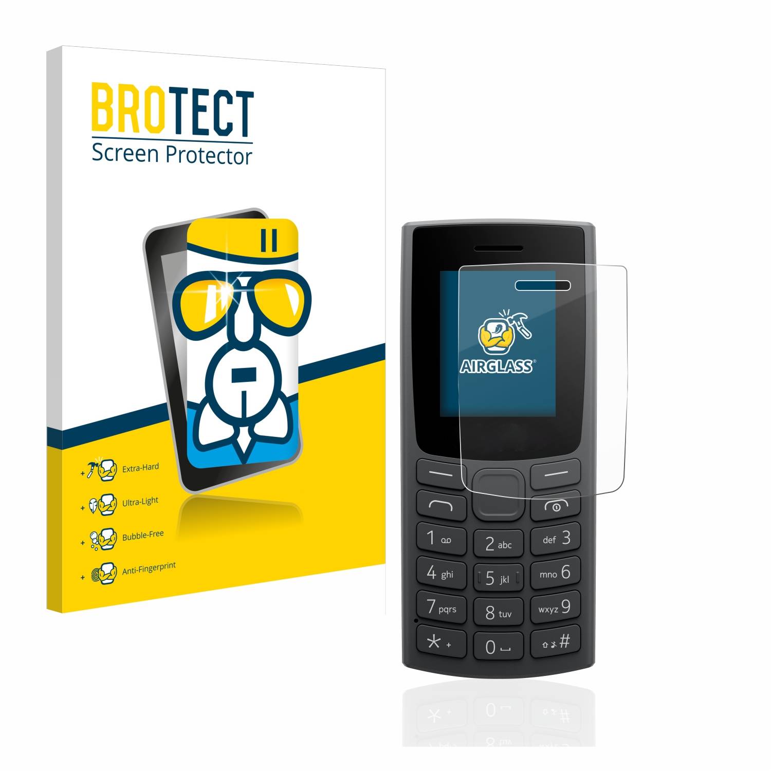BROTECT AirGlass Glas Panzer-Folie für Nokia 110 (2023) - Schutzglas