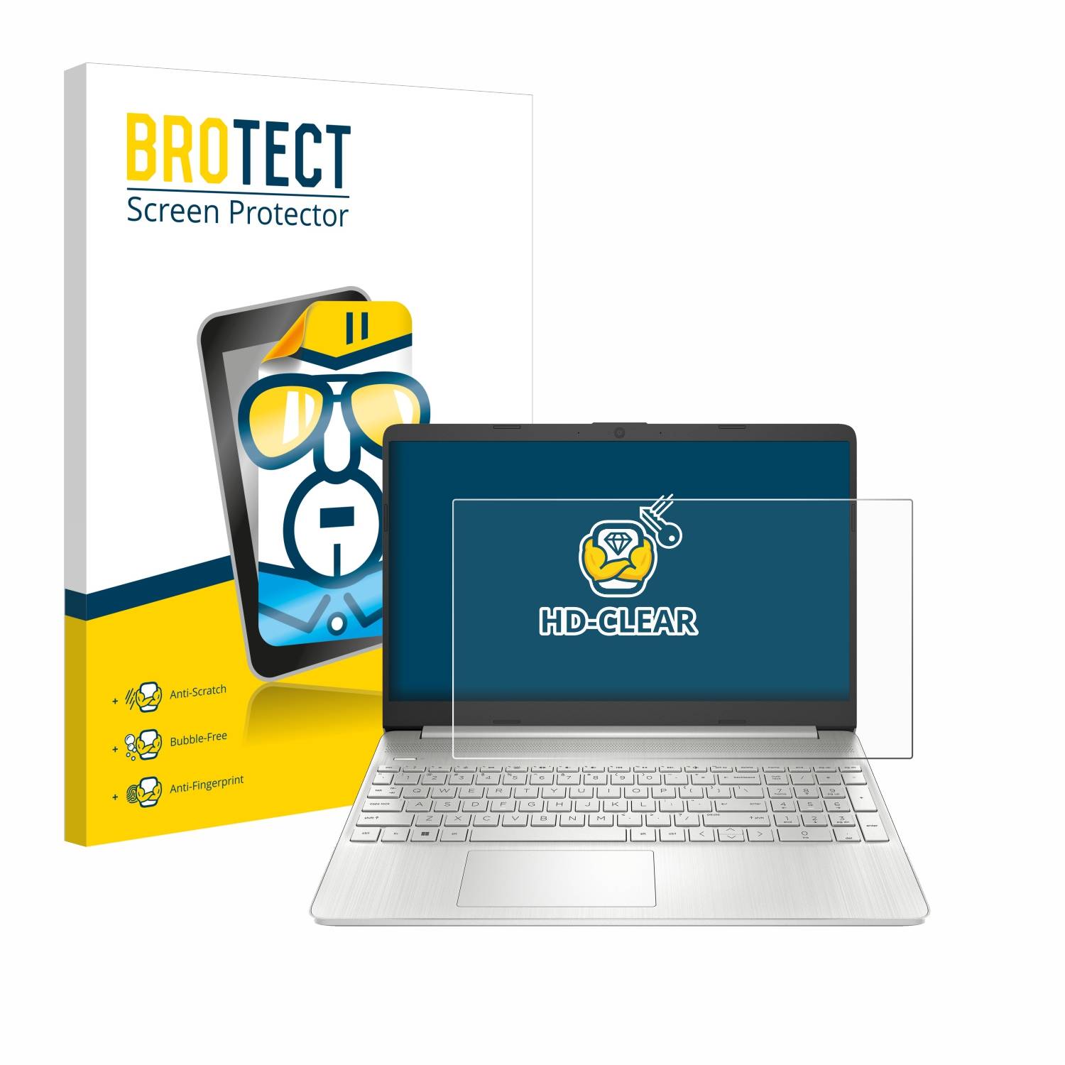 BROTECT Schutzfolie für HP Laptop 15s-eq2677ng Folie Klar Transparent