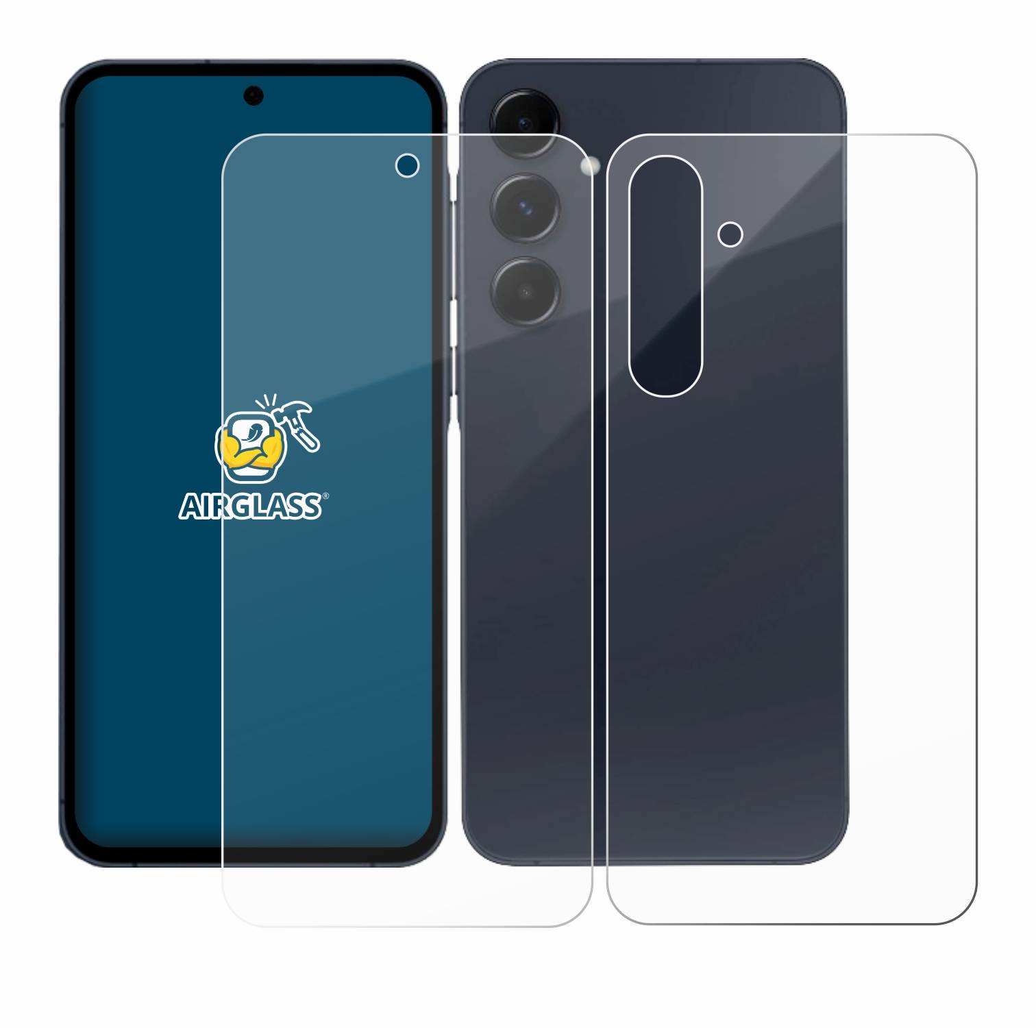 BROTECT AirGlass Glas Schutz-Folie für Samsung Galaxy A35 5G (Display+Rückseite) - Schutzglas