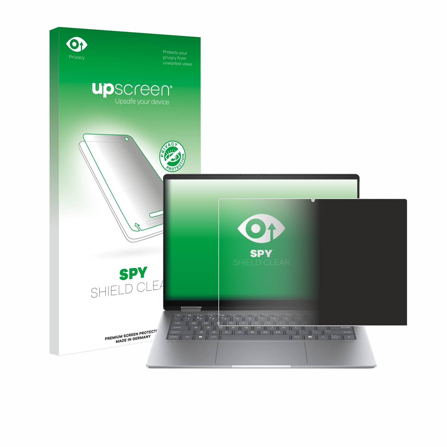 upscreen Blickschutzfolie für HP Envy x360 14 2-in-1 Anti-Spy Privacy Blaulichtschutz Sichtschutzfolie