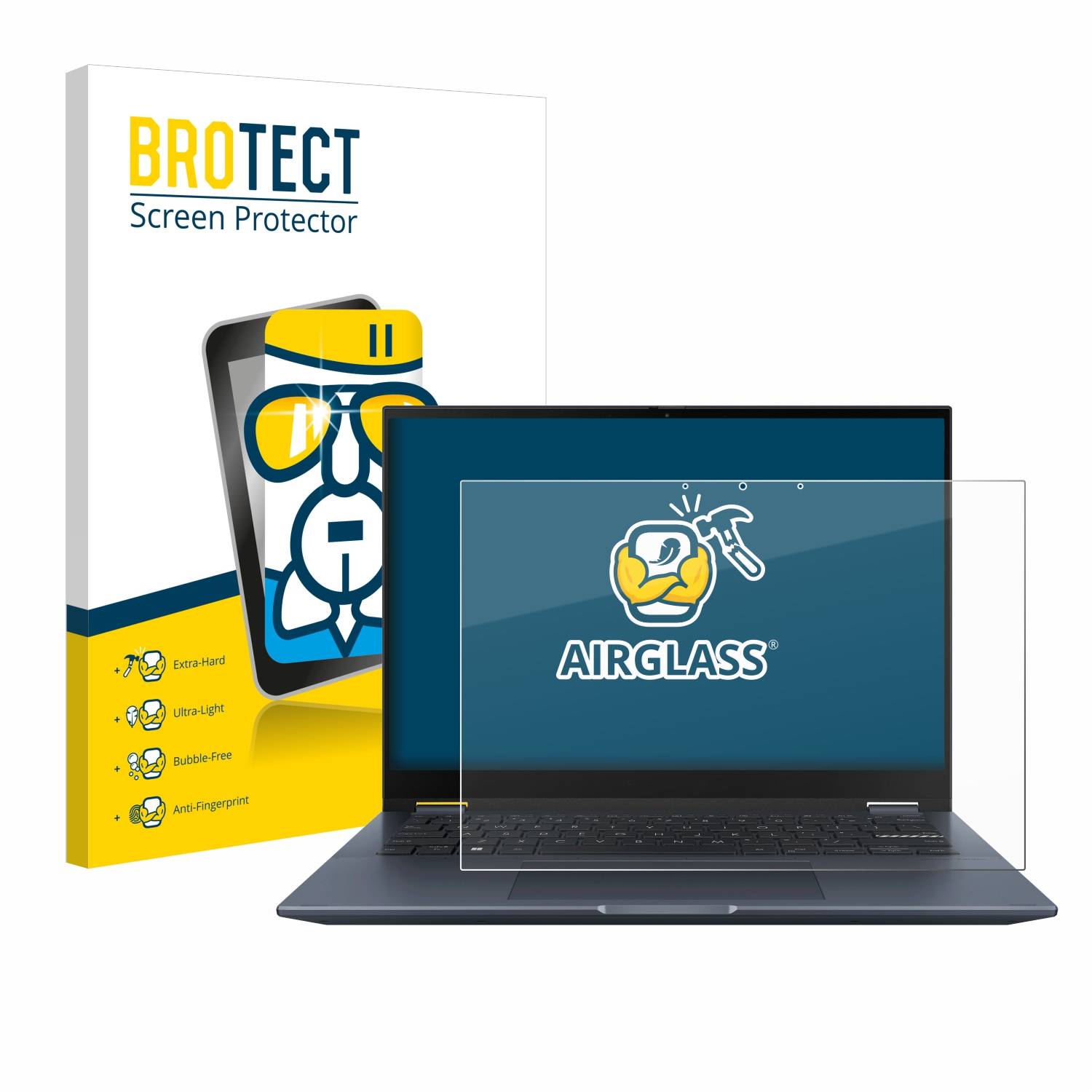BROTECT AirGlass Glas Schutz-Folie für ASUS Vivobook S 14 Flip TP3402 - Schutzglas