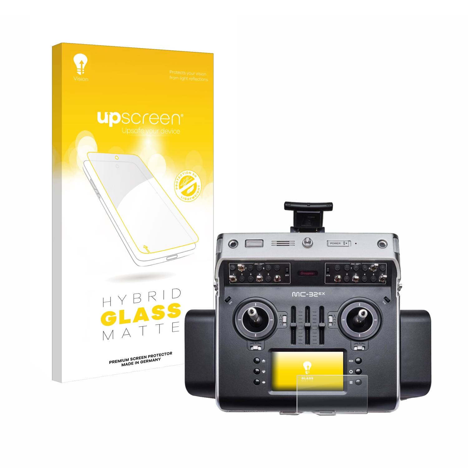 upscreen Hybrid Glas Matt Schutz-Folie für Graupner MC-32ex