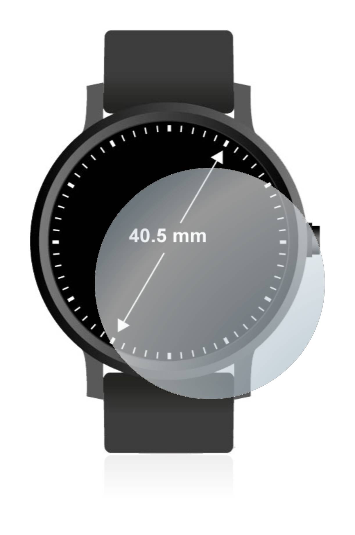 BROTECT AirGlass Glas Schutz-Folie für Armbanduhren (Kreisrund, ø: 40.5 mm) - Schutzglas