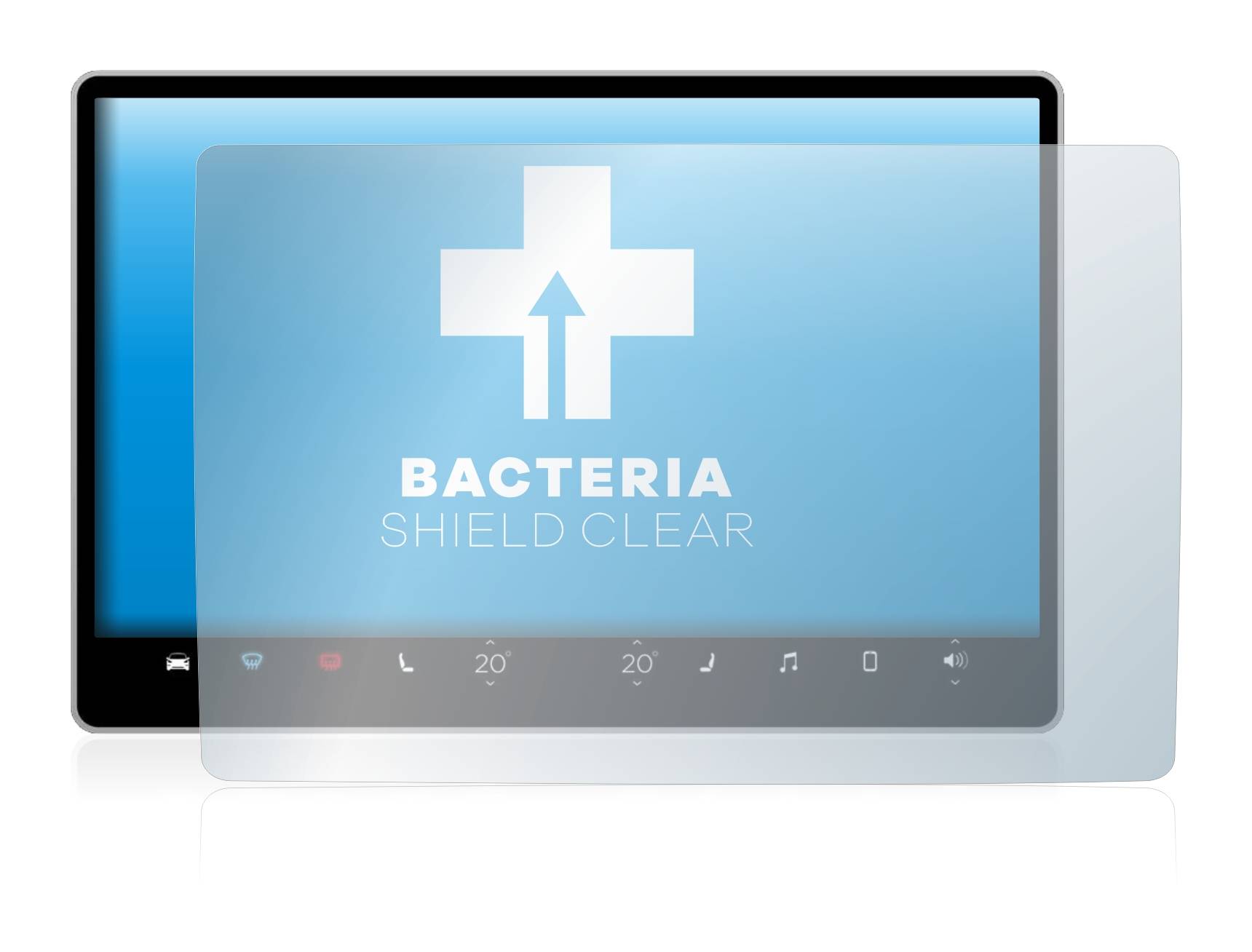 upscreen Bacteria Shield Schutzfolie für Tesla Model Y Infotainment System 15.4 - Antibakteriell