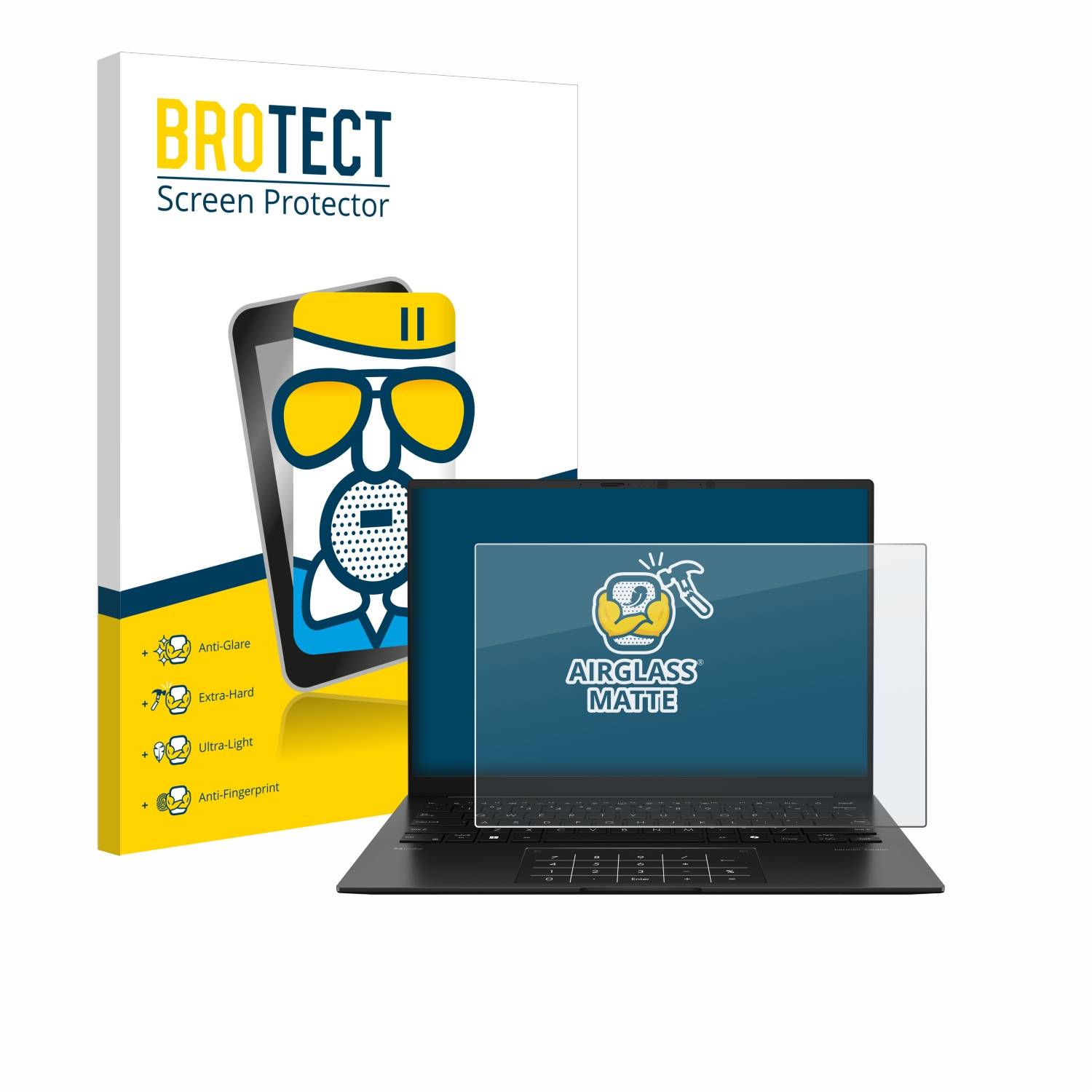 BROTECT AirGlass Matt Glas Panzer Folie für ASUS ZenBook 14 OLED UM3406
