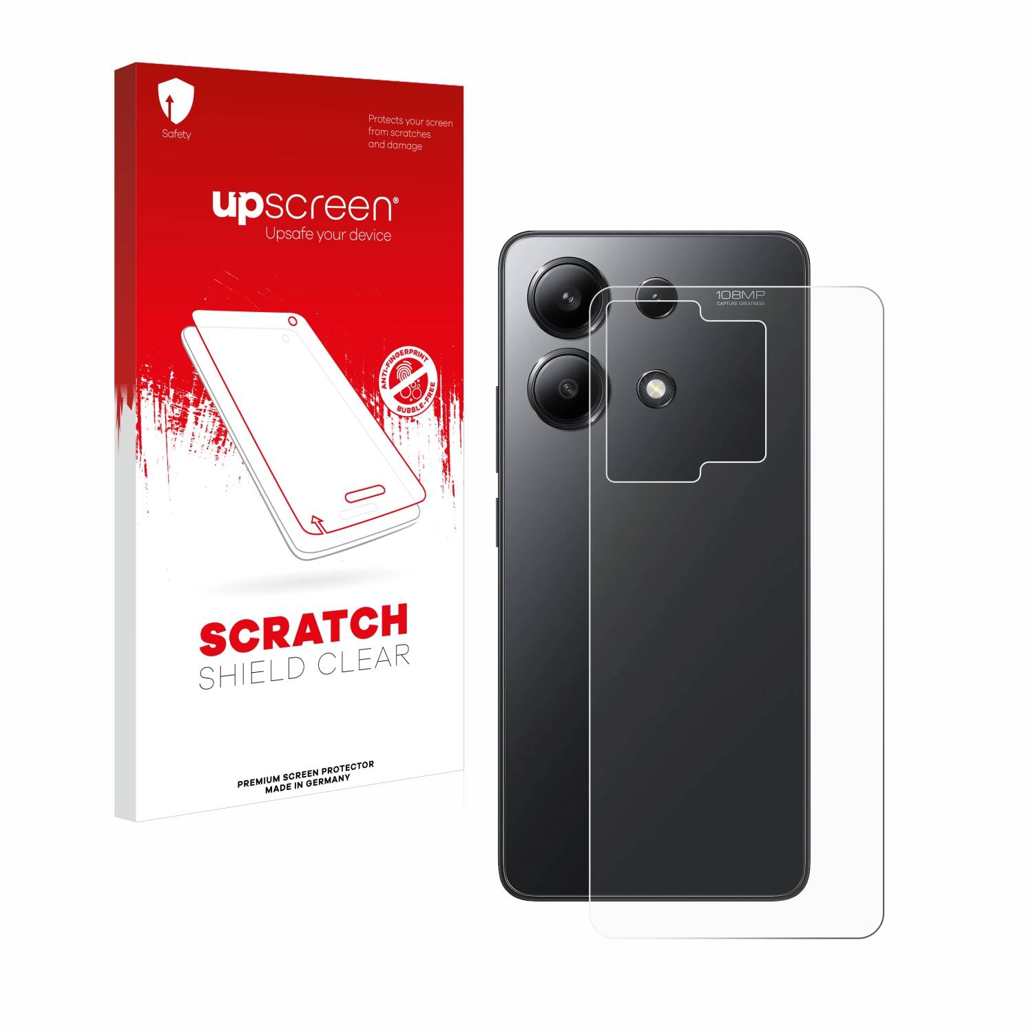 upscreen Scratch Shield Schutzfolie für Xiaomi Redmi Note 13 (Rückseite)
