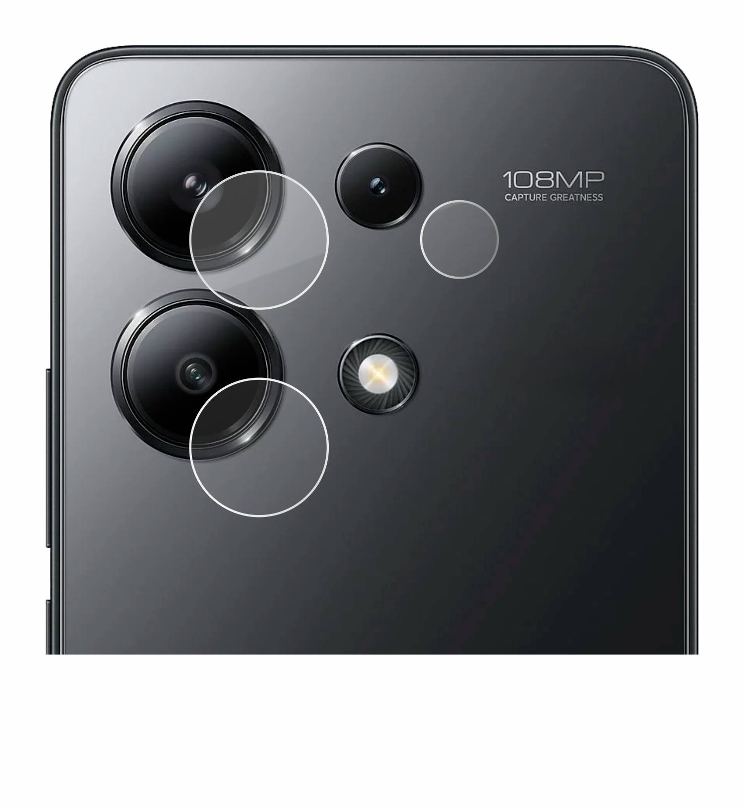 BROTECT AirGlass Glas Panzer-Folie für Xiaomi Redmi Note 13 4G (NUR Kameraschutz) - Schutzglas