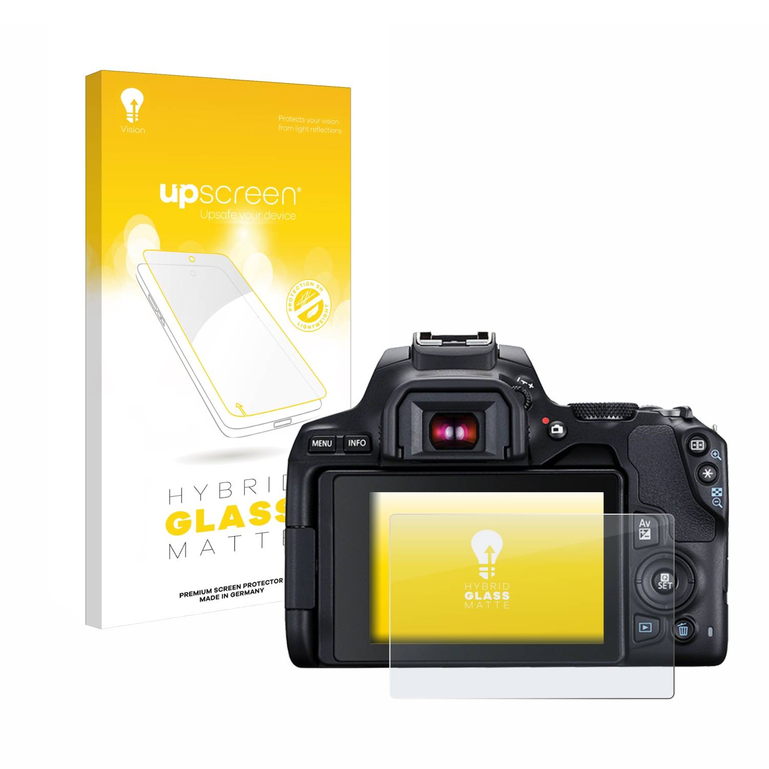 upscreen Flexible Schutz Glas Folie für Canon EOS 250D Schutzglas 9H Hybridglas Matt Entspiegelt