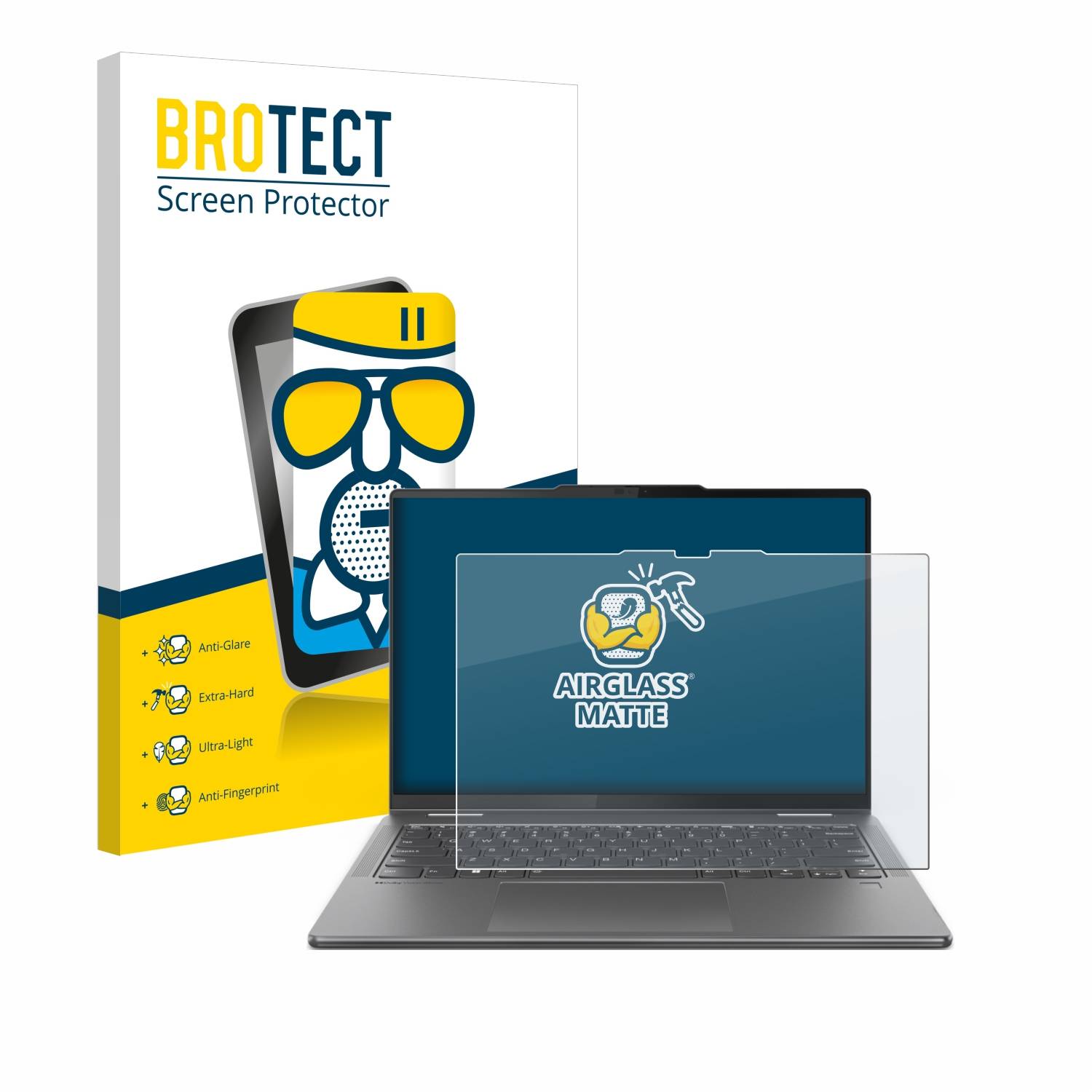 BROTECT AirGlass Matt Glas Panzer Folie für Lenovo Yoga 7 2-in-1 Gen 9 14