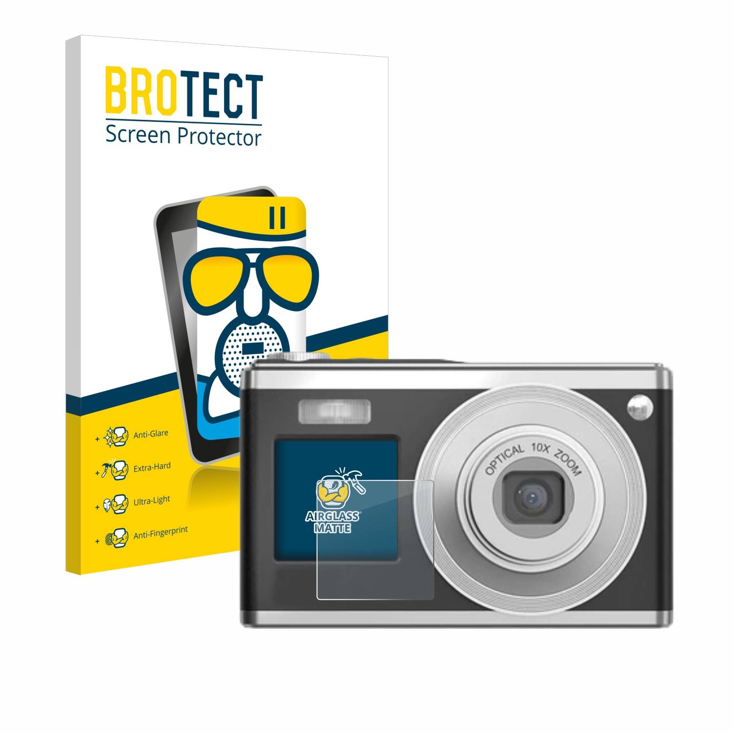 BROTECT AirGlass Matt Glas Panzer Folie für Rollei Compactline 10X (Vorderes Display)
