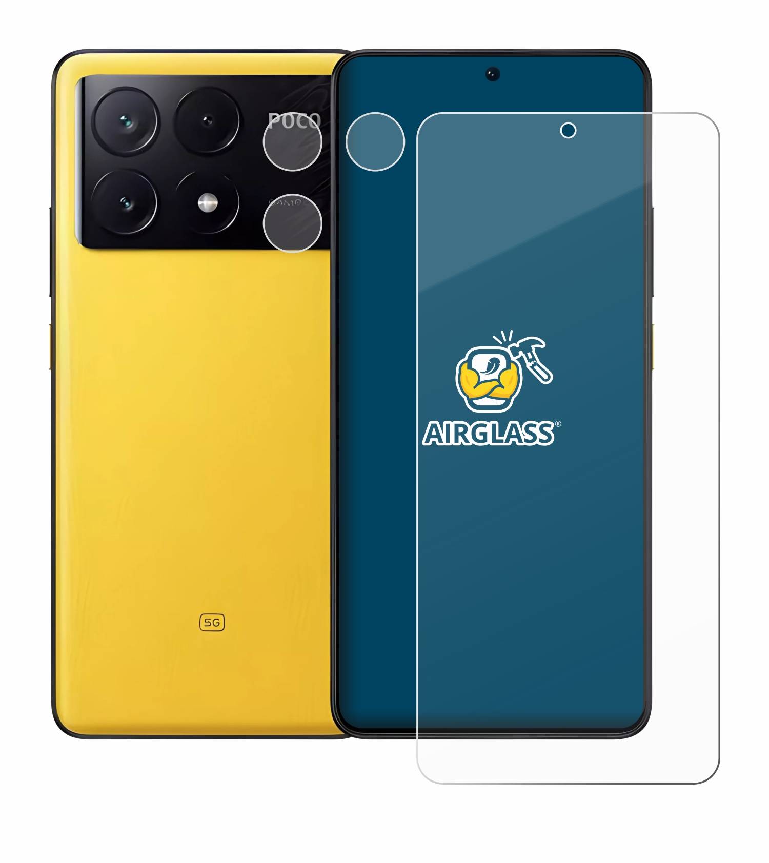 BROTECT AirGlass Glas Schutz-Folie für Xiaomi Poco X6 Pro (Display+Kamera) - Schutzglas
