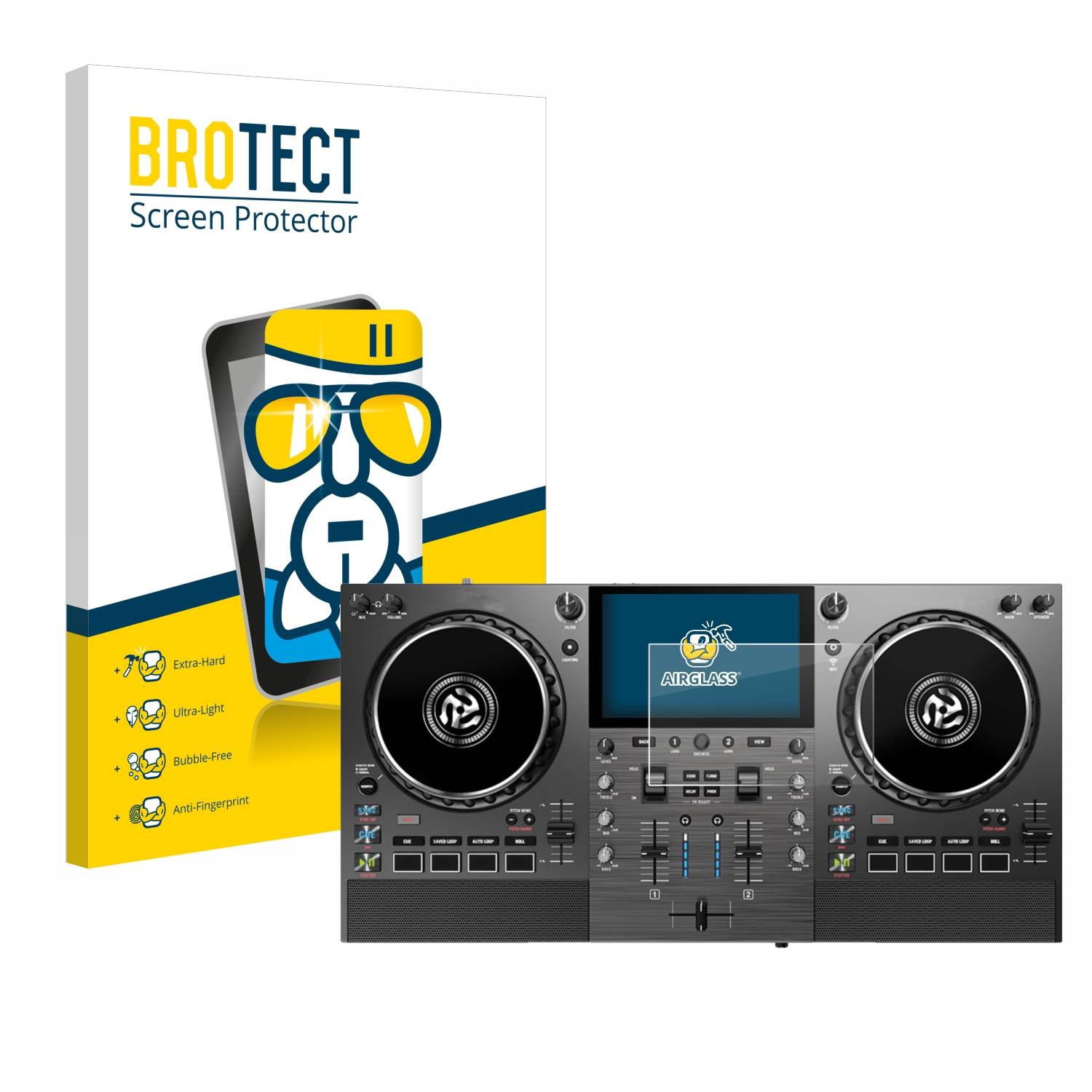 BROTECT AirGlass Flexible Schutz Glas Folie für Numark Mixstream Pro Go Klar Transparent