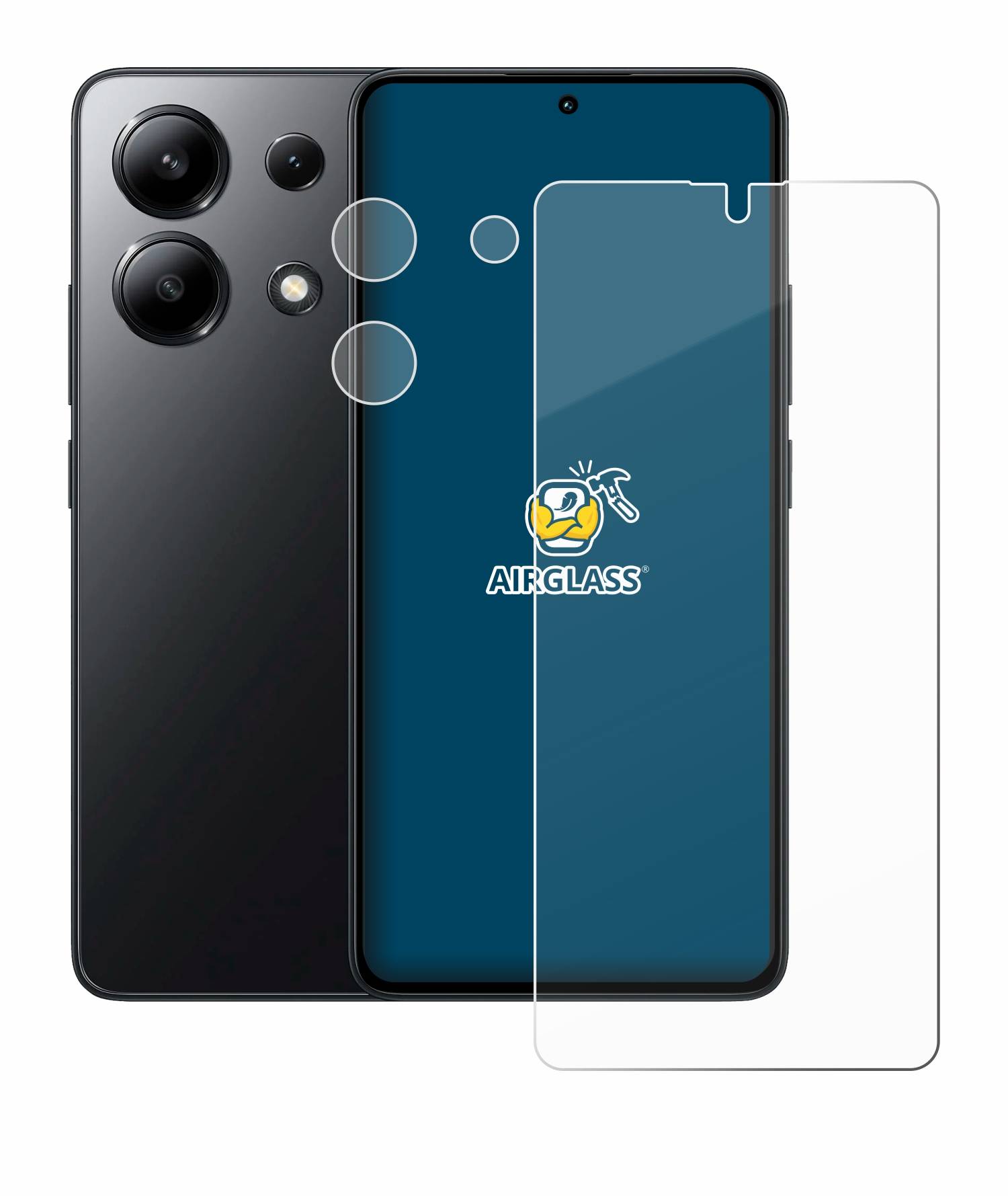 BROTECT AirGlass Glas Schutz-Folie für Xiaomi Redmi Note 13 4G (Display+Kamera) - Schutzglas