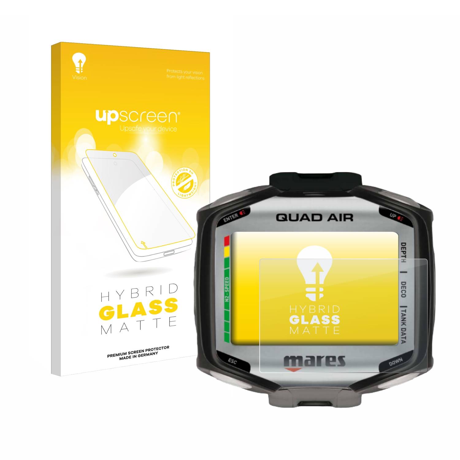 upscreen Flexible Schutz Glas Folie für Mares Quad / Quad Air Schutzglas 9H Hybridglas Matt Entspiegelt