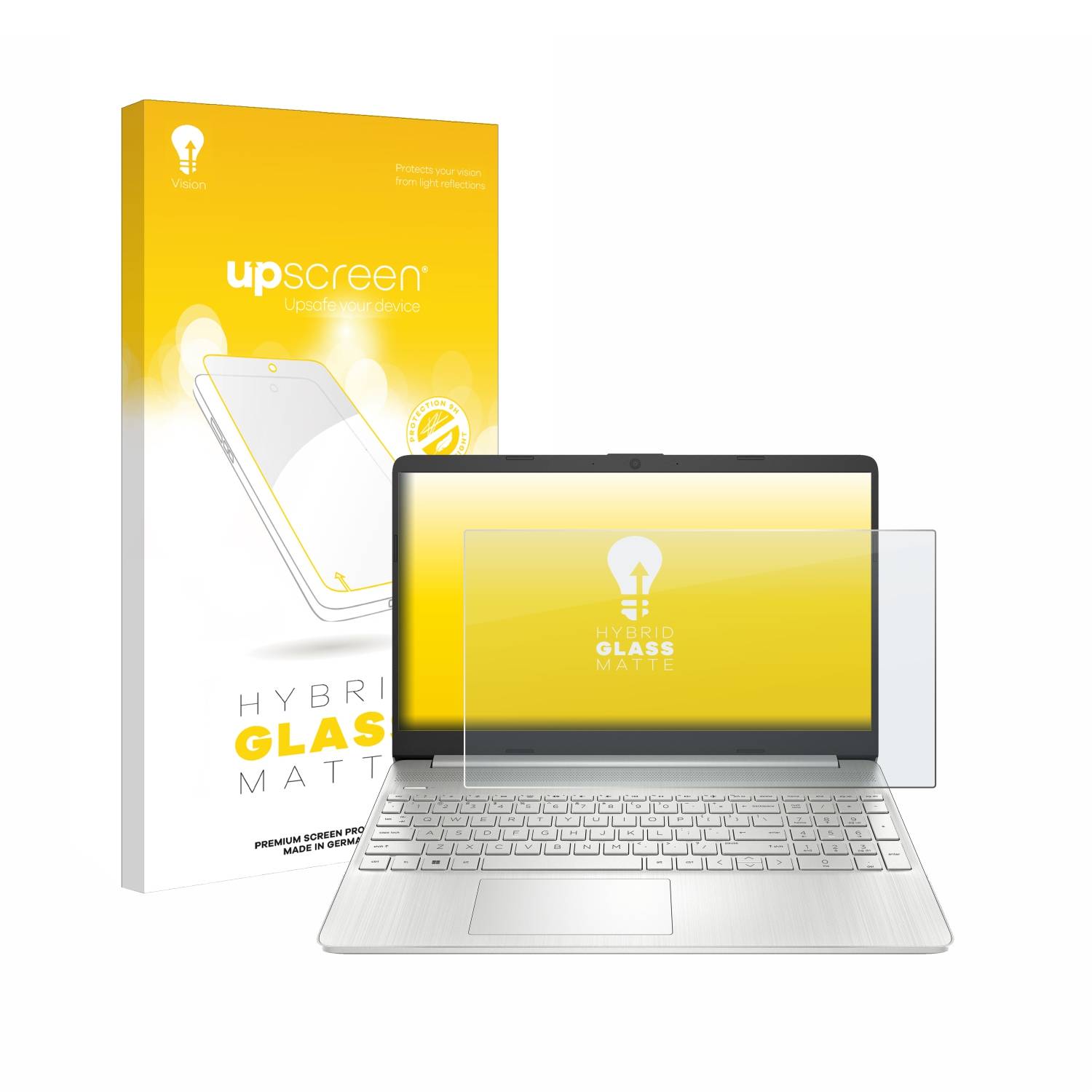 upscreen Flexible Schutz Glas Folie für HP Laptop 15s-eq2677ng Schutzglas 9H Hybridglas Matt Entspiegelt