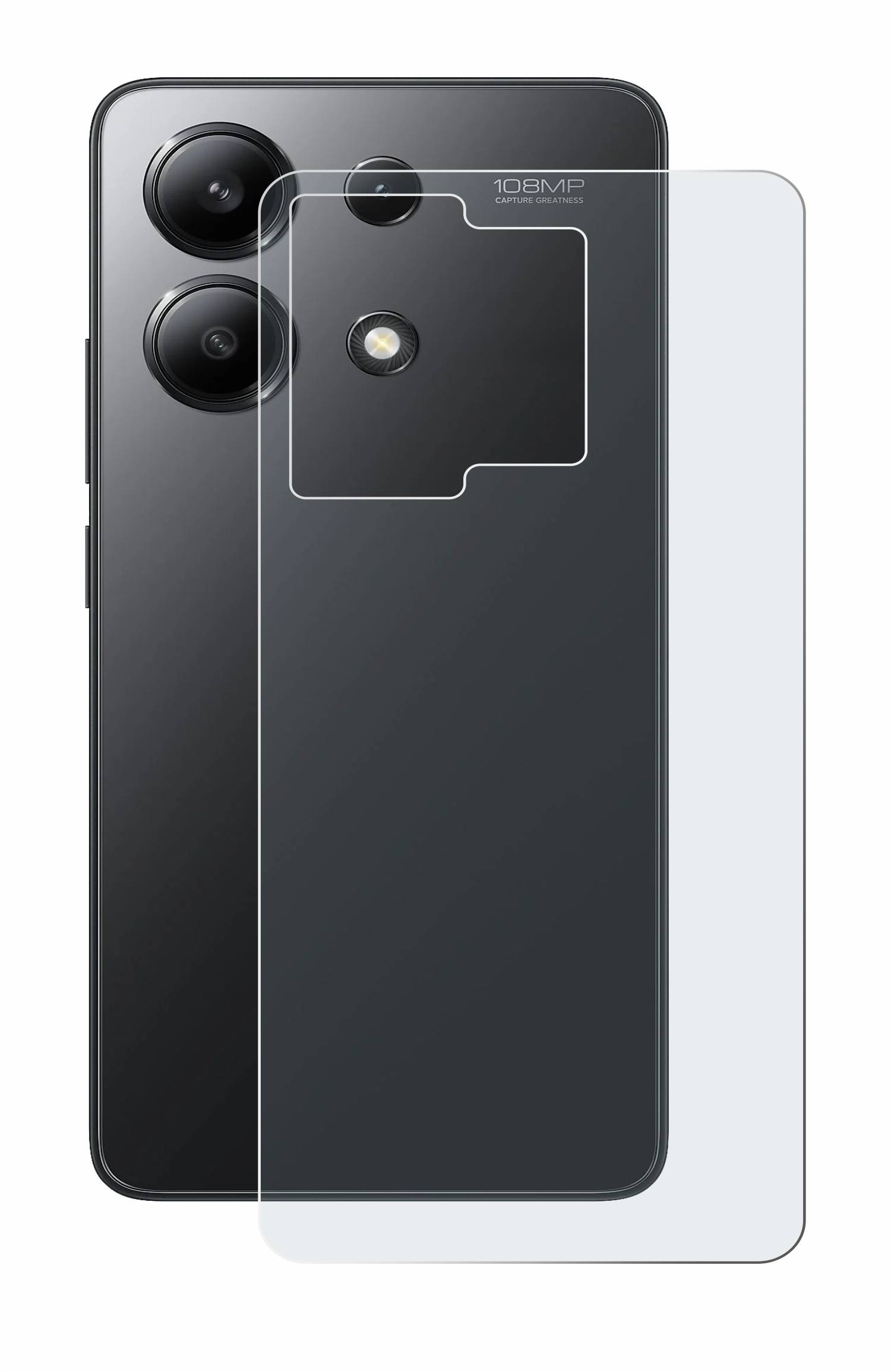 upscreen Reflection Shield Matt Schutzfolie für Xiaomi Redmi Note 13 (Rückseite)