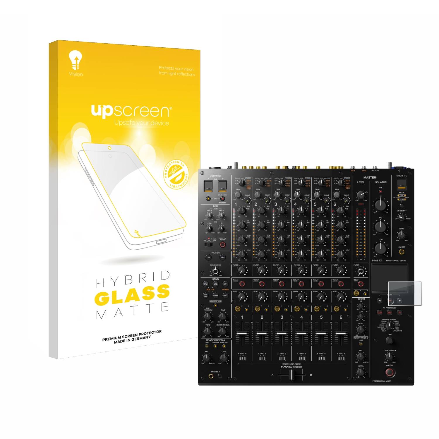 upscreen Hybrid Glas Matt Schutz-Folie für Pioneer DJM-V10