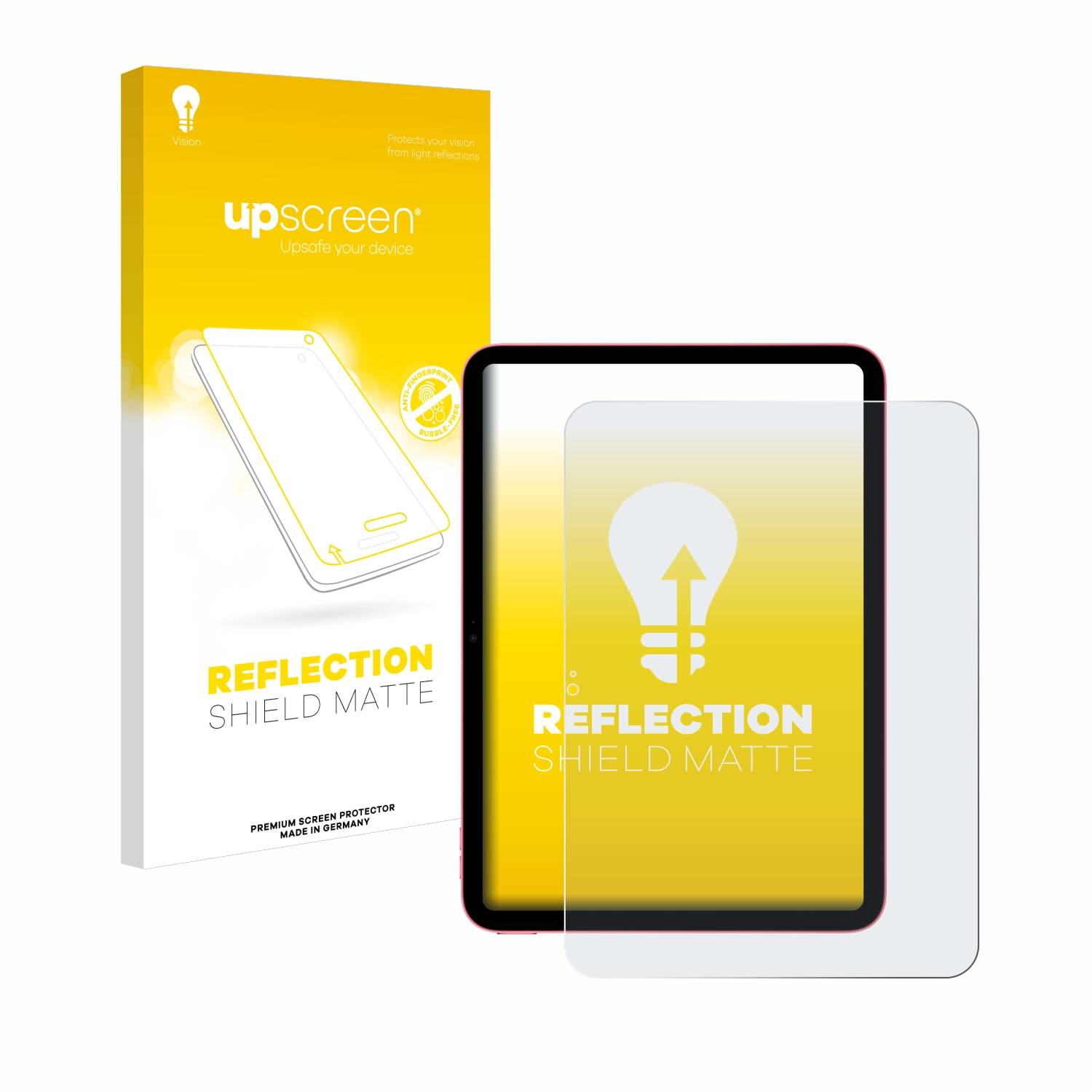 upscreen Reflection Shield Matt Schutzfolie für Apple iPad 10.9 2022 WiFi (Hochformat, 10. Gen.)