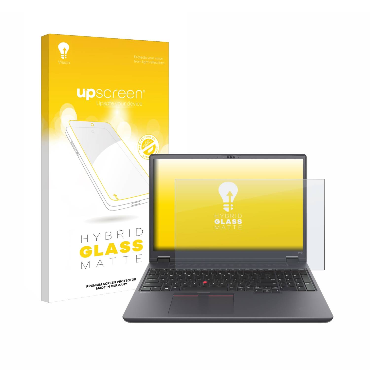 upscreen Hybrid Glas Matt Panzer-Folie für Lenovo ThinkPad P16v Gen 1