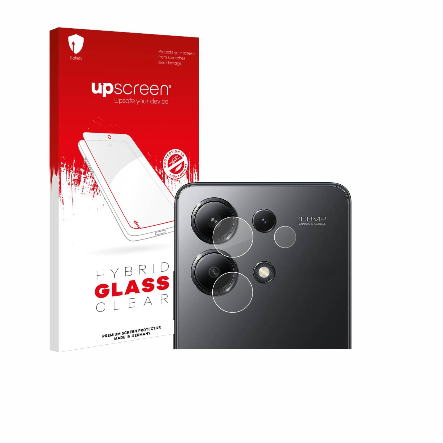 upscreen Hybrid Glas Schutz-Folie für Xiaomi Redmi Note 13 5G (NUR Kameraschutz)