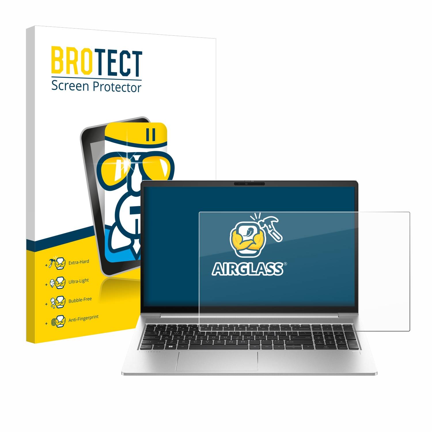 BROTECT AirGlass Flexible Schutz Glas Folie für HP EliteBook 640 G10 Klar Transparent