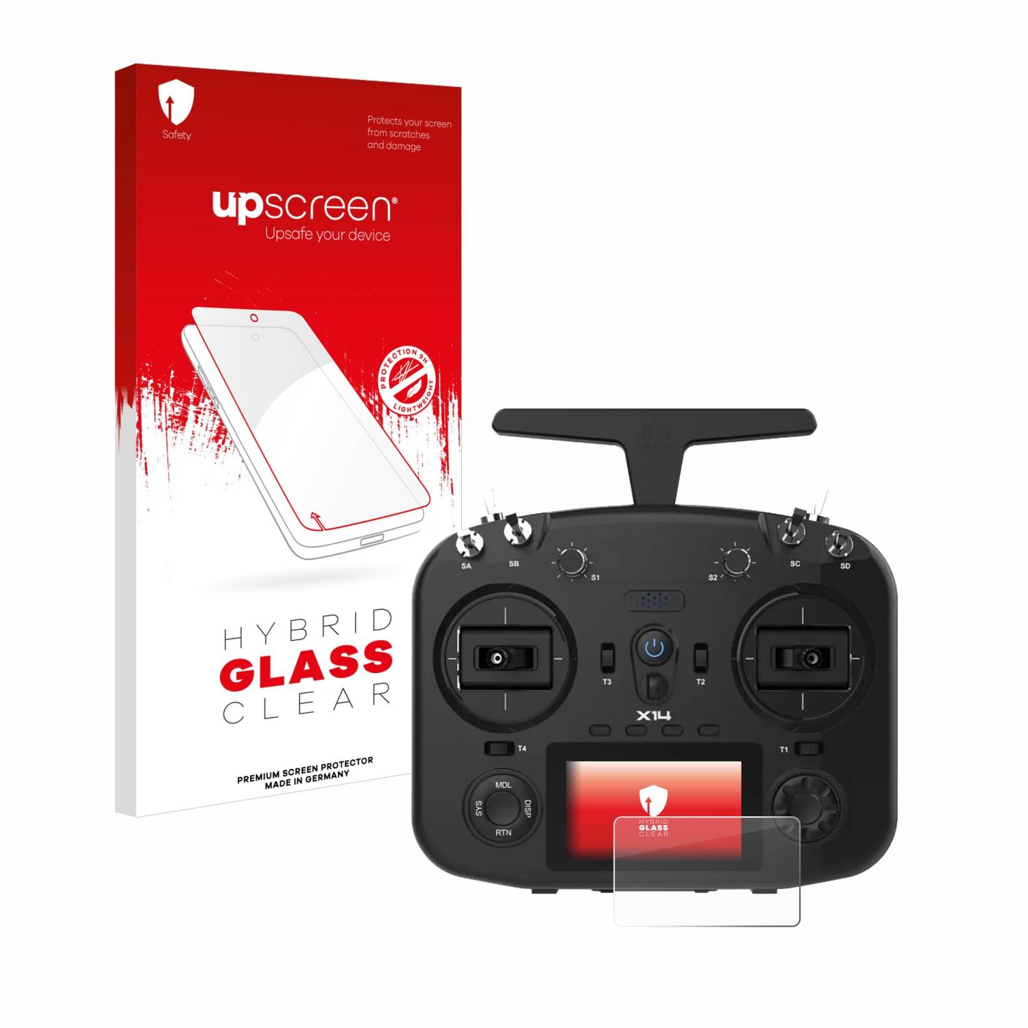 upscreen Flexible Schutz Glas Folie für FrSky TWIN X14 Schutzglas 9H Hybridglas Klar