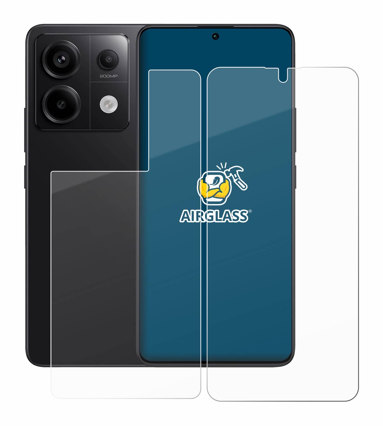 BROTECT AirGlass Glas Schutz-Folie für Xiaomi Redmi Note 13 Pro 5G (Display+Rückseite) - Schutzglas