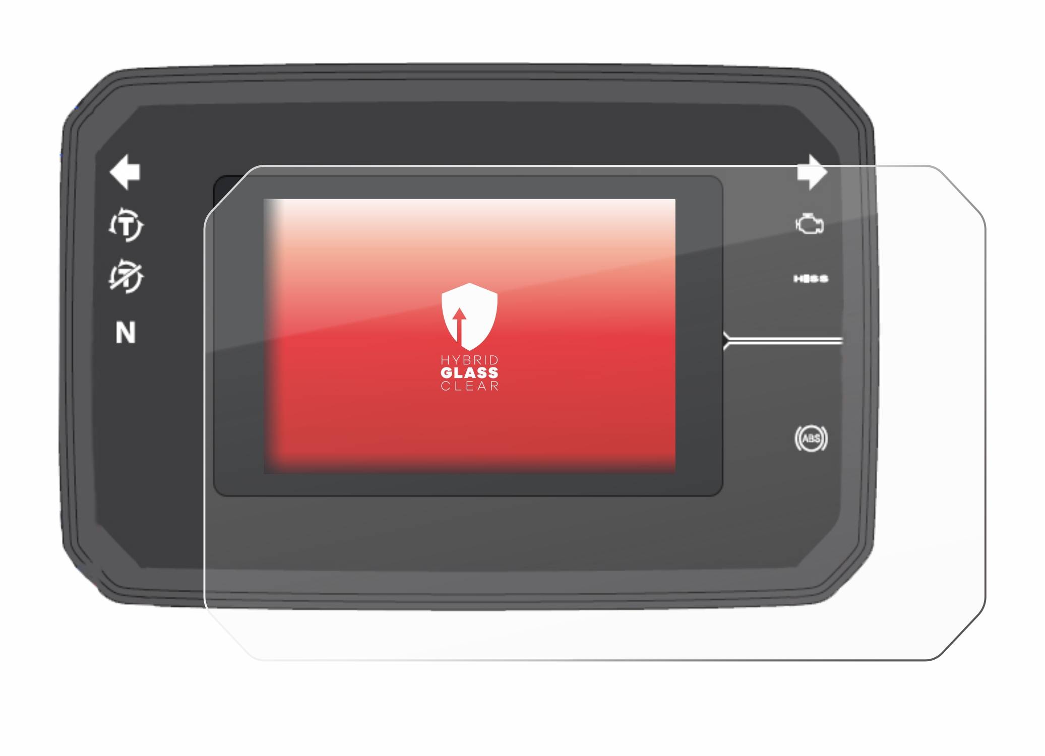 upscreen Flexible Schutz Glas Folie für Honda CB650R TFT Display Schutzglas 9H Hybridglas Klar