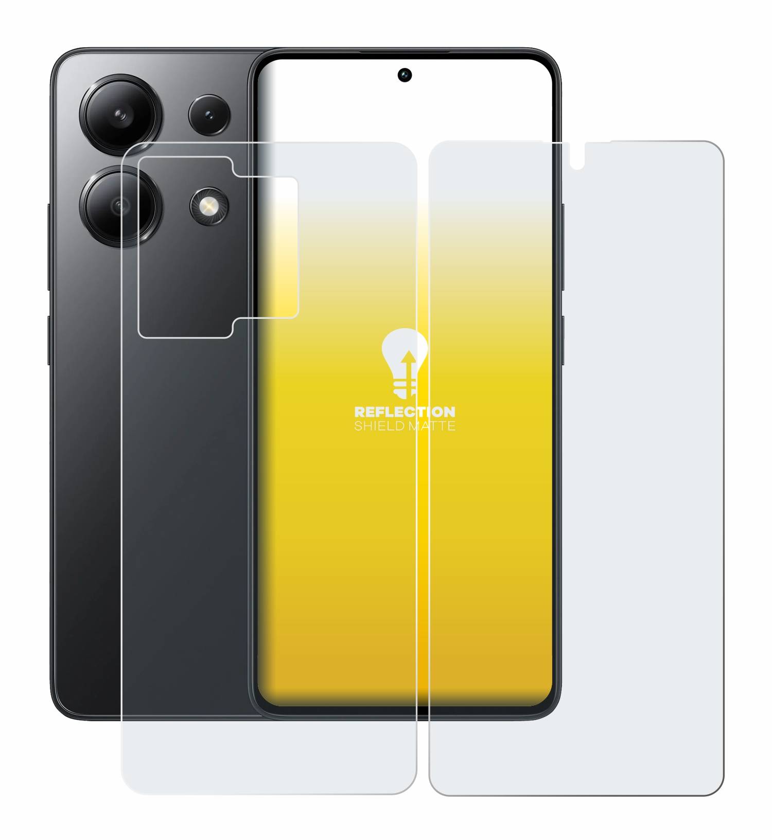 upscreen Reflection Shield Matt Schutzfolie für Xiaomi Redmi Note 13 5G (Display+Rückseite)