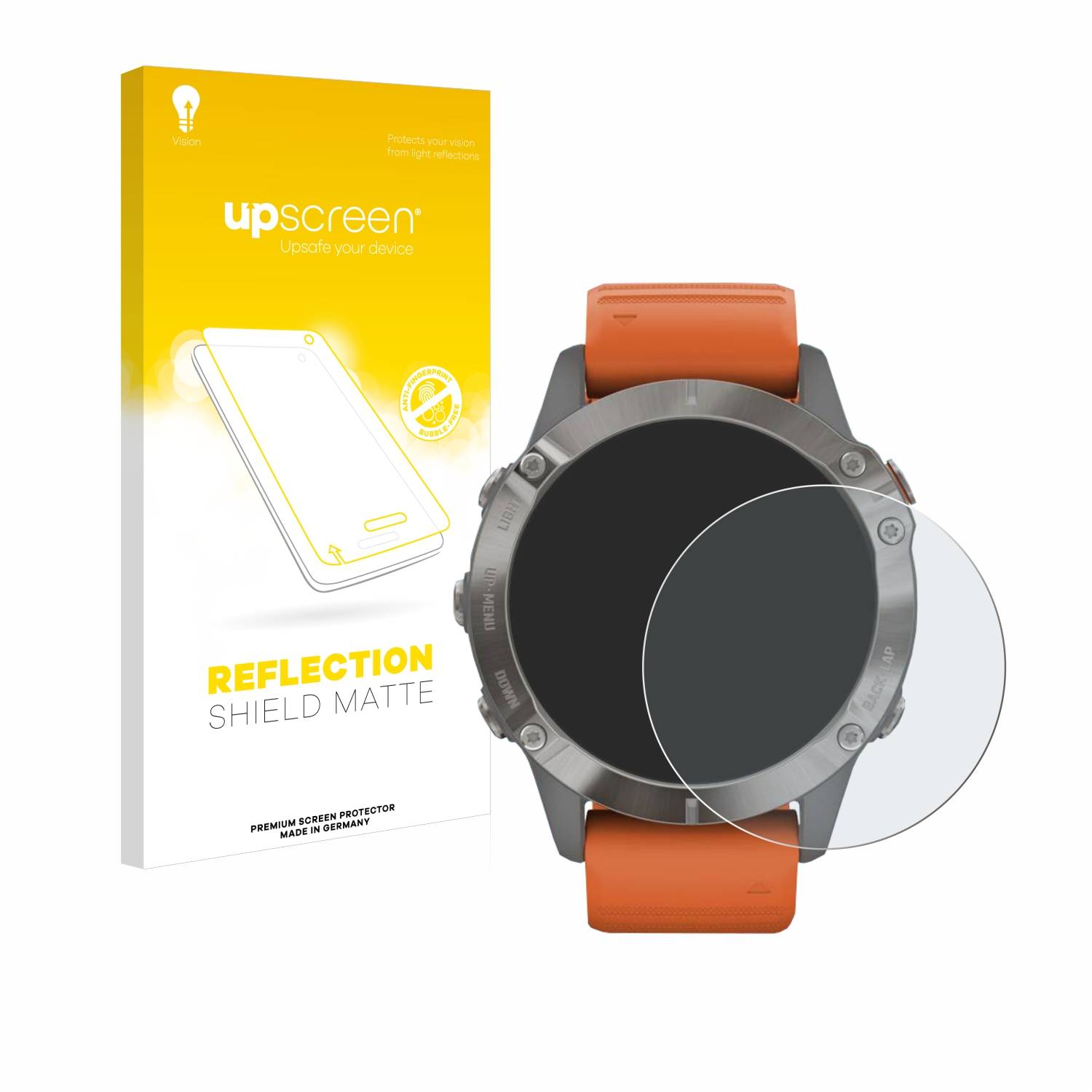 upscreen Reflection Shield Matt Schutzfolie für Garmin Fenix 6 Pro Solar