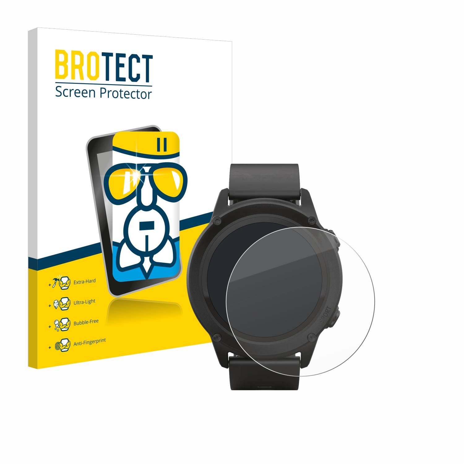 BROTECT AirGlass Glas Schutz-Folie für SilverCrest Fitness-Smartwatch - Schutzglas
