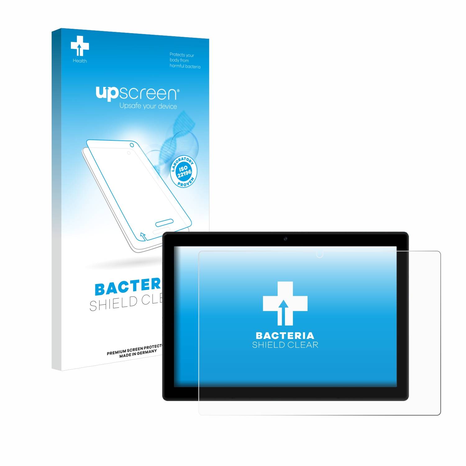 upscreen Bacteria Shield Schutzfolie für Powmus T221 10.1 - Antibakteriell