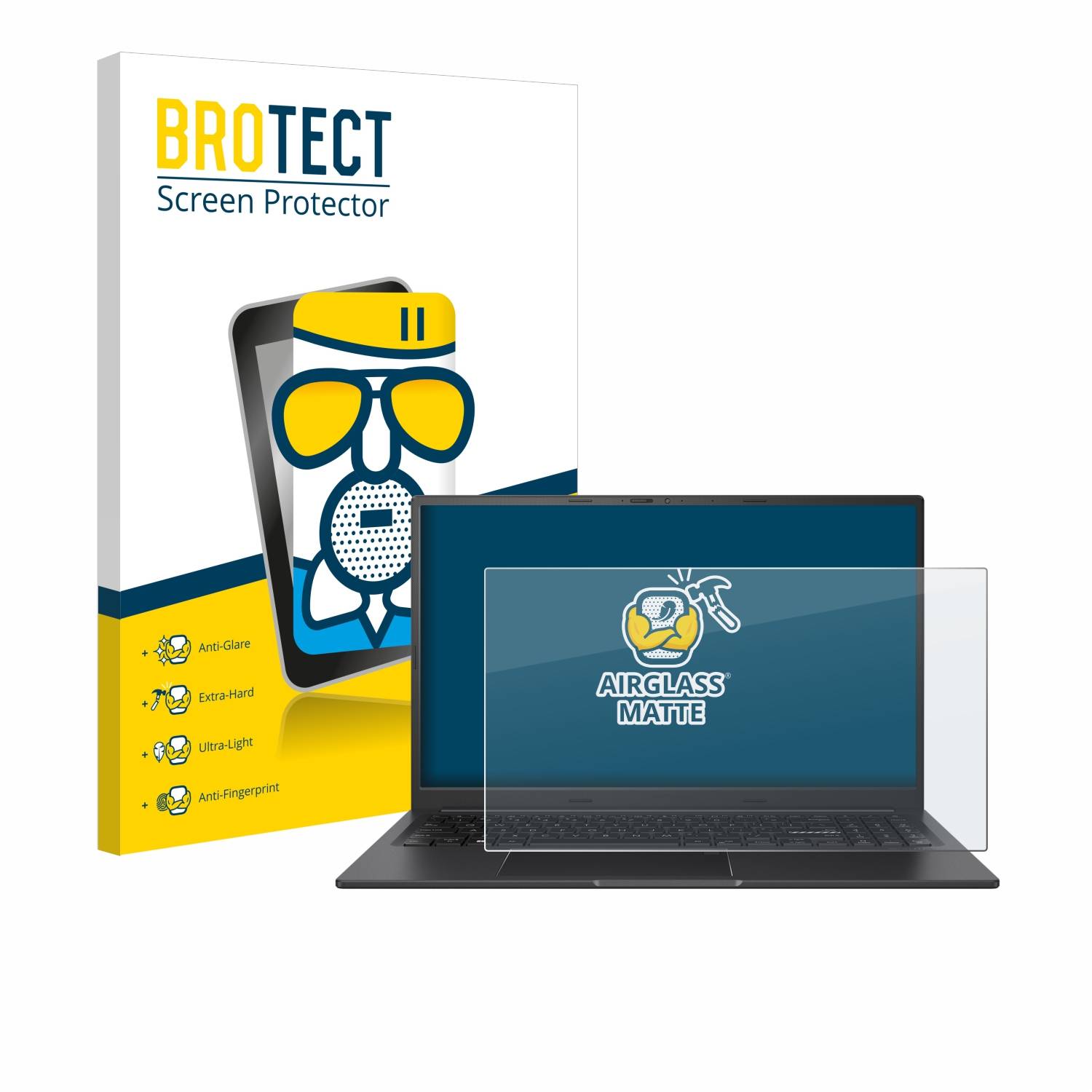 BROTECT AirGlass Matt Glas Schutz Folie für ASUS Vivobook 15X OLED K3504