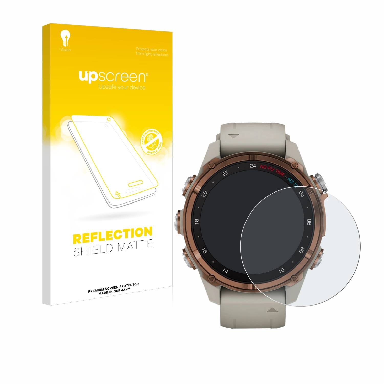 upscreen Reflection Shield Matt Schutzfolie für Garmin Descent Mk3 (43 mm)