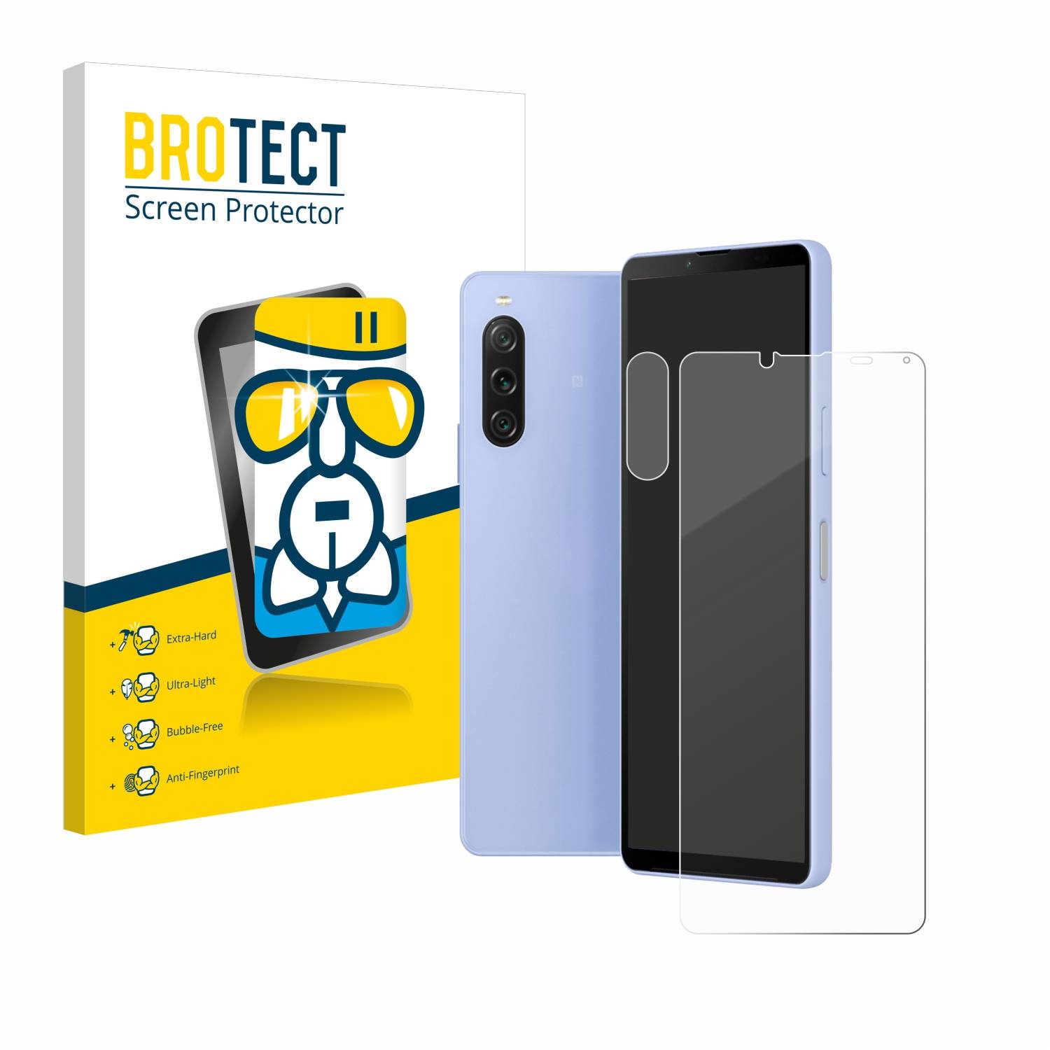 BROTECT AirGlass Glas Panzer-Folie für Sony Xperia 10 V (Display+Kamera) - Schutzglas