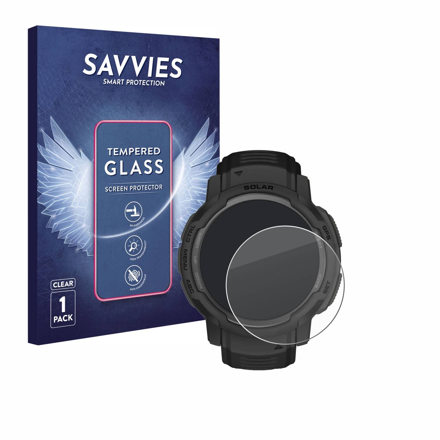 Savvies Clear Schutzglas für Garmin Instinct Crossover