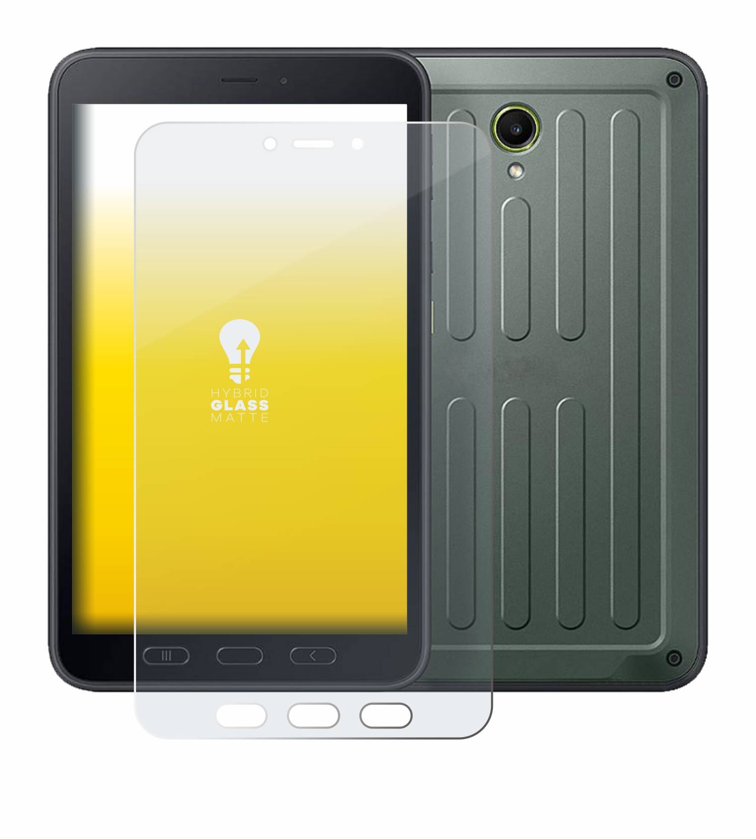 upscreen Hybrid Glas Matt Panzer-Folie für Samsung Galaxy Tab Active 5 (Hochformat)