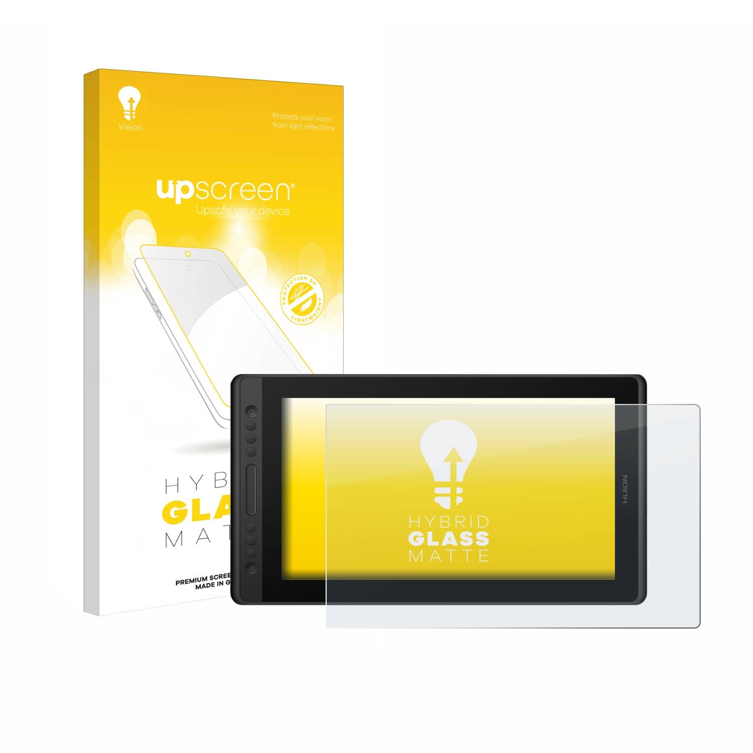 upscreen Flexible Schutz Glas Folie für Huion Kamvas Pro 16 Premium Schutzglas 9H Hybridglas Matt Entspiegelt